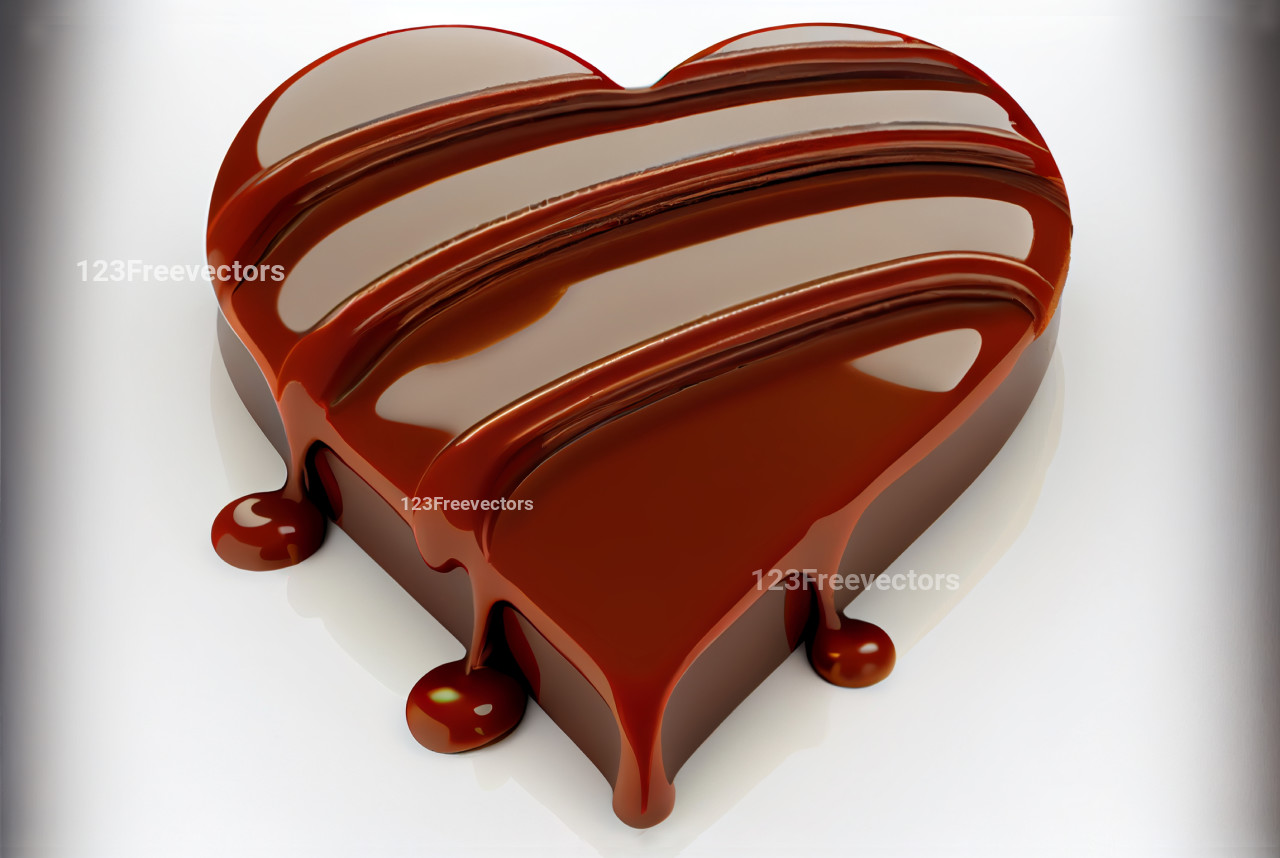 Heart Chocolate Melting White Background