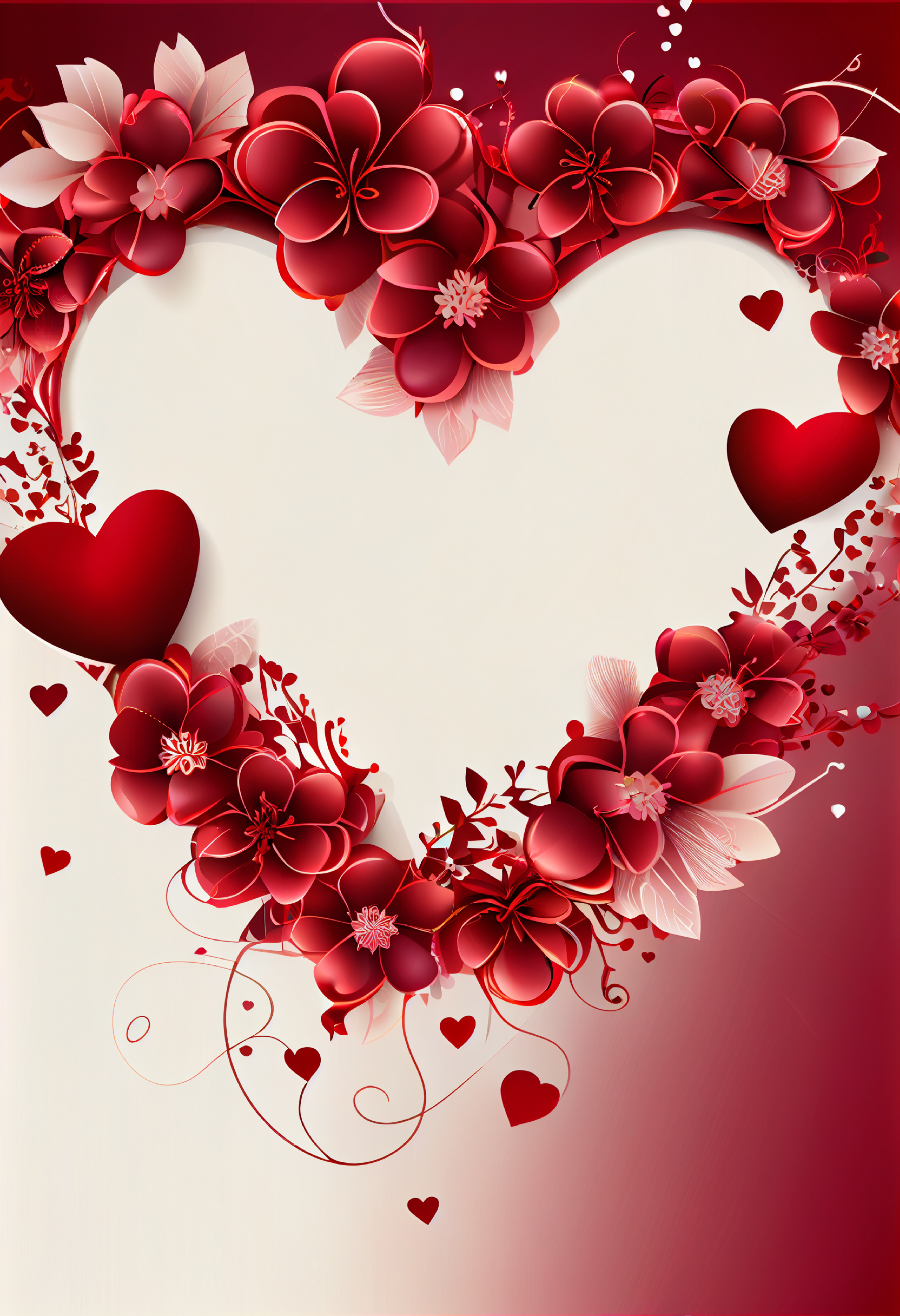 Floral Valentine Heart Background