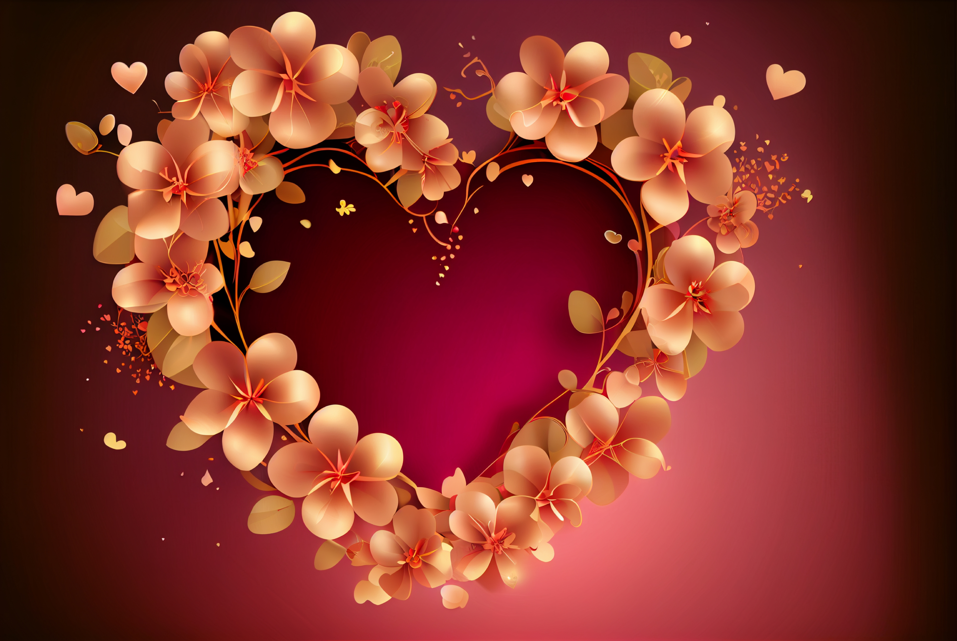 Floral Hearts Valentine Day