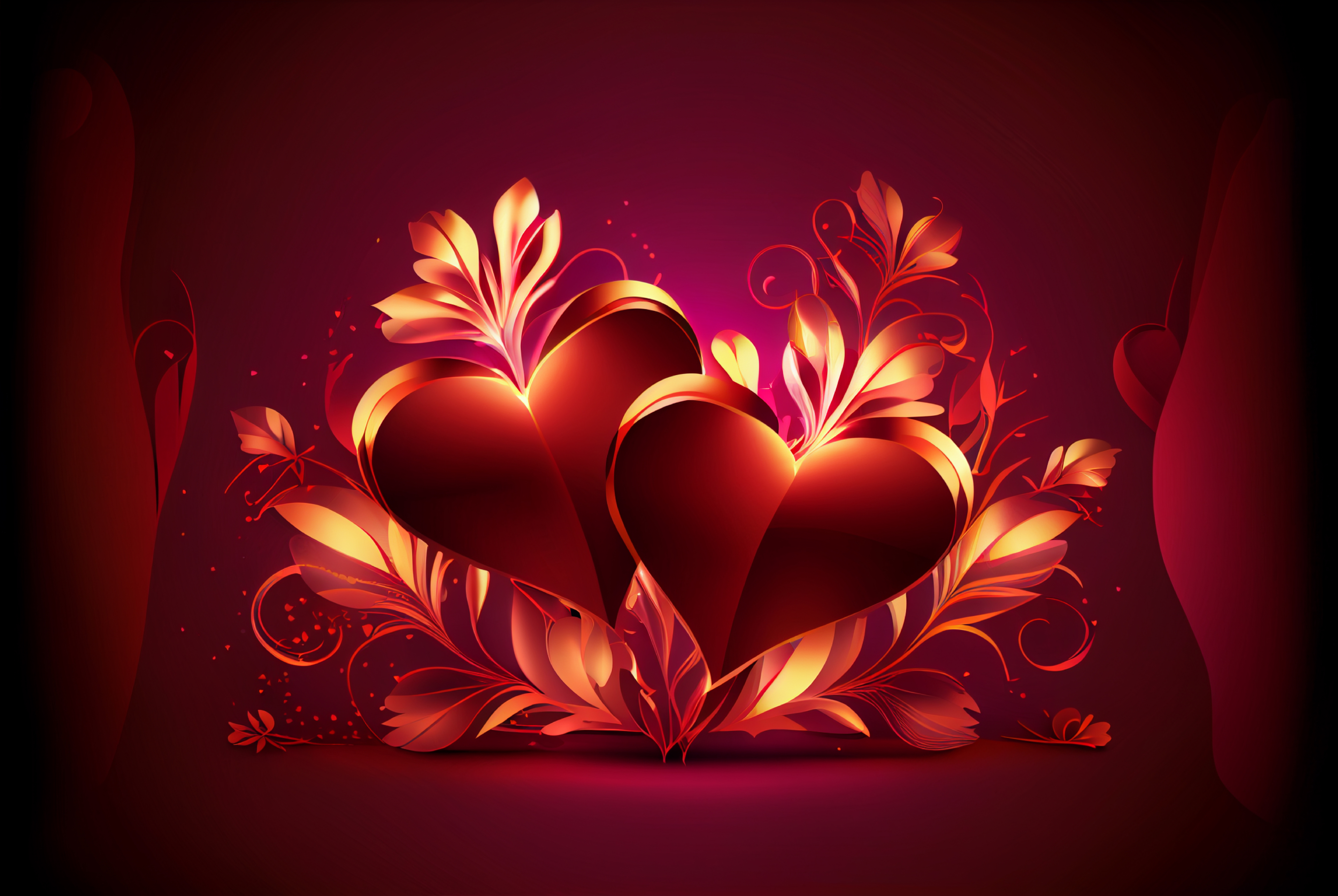 Valentines Day Floral Heart Background