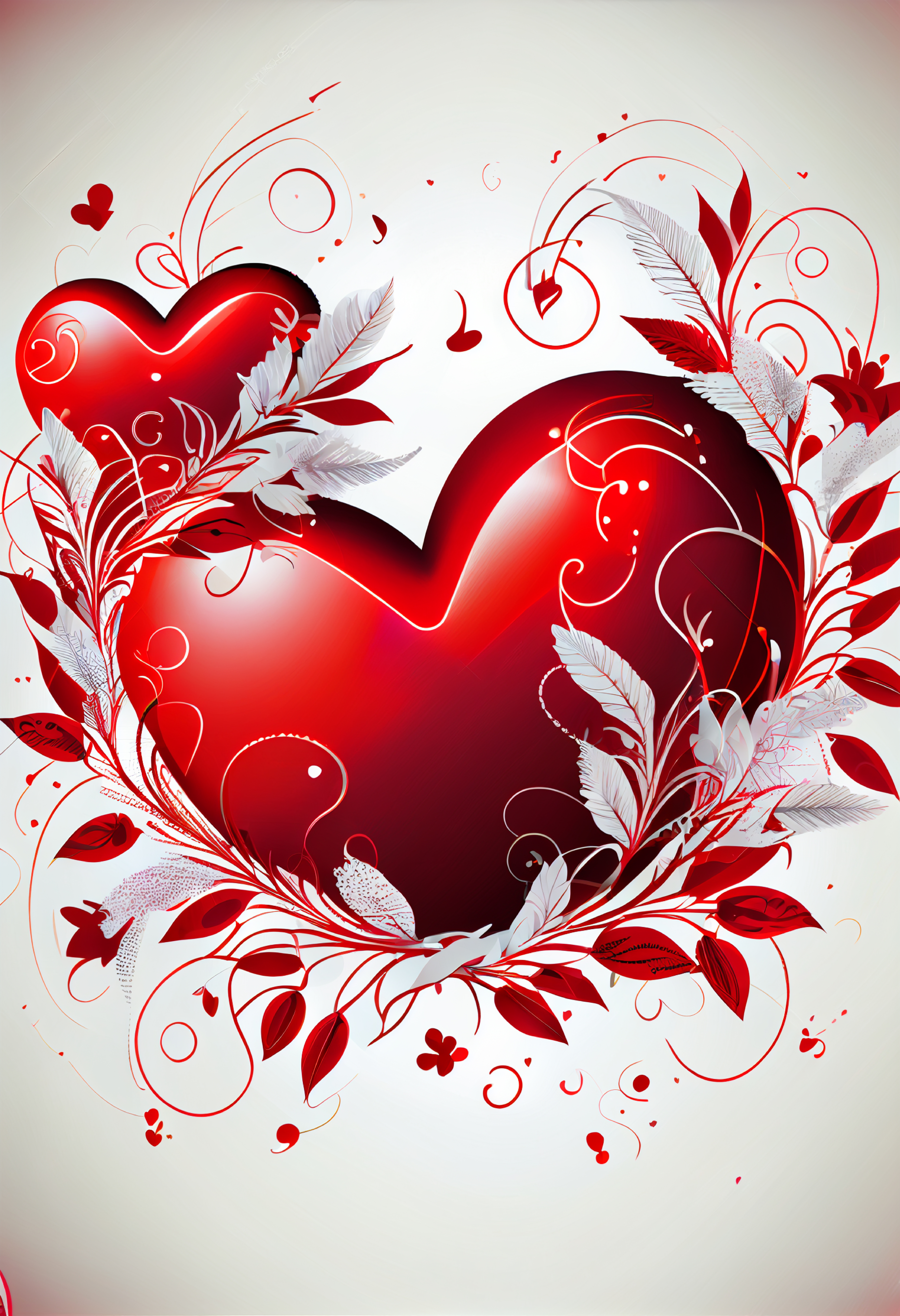 Valentines Day Background with Floral Heart