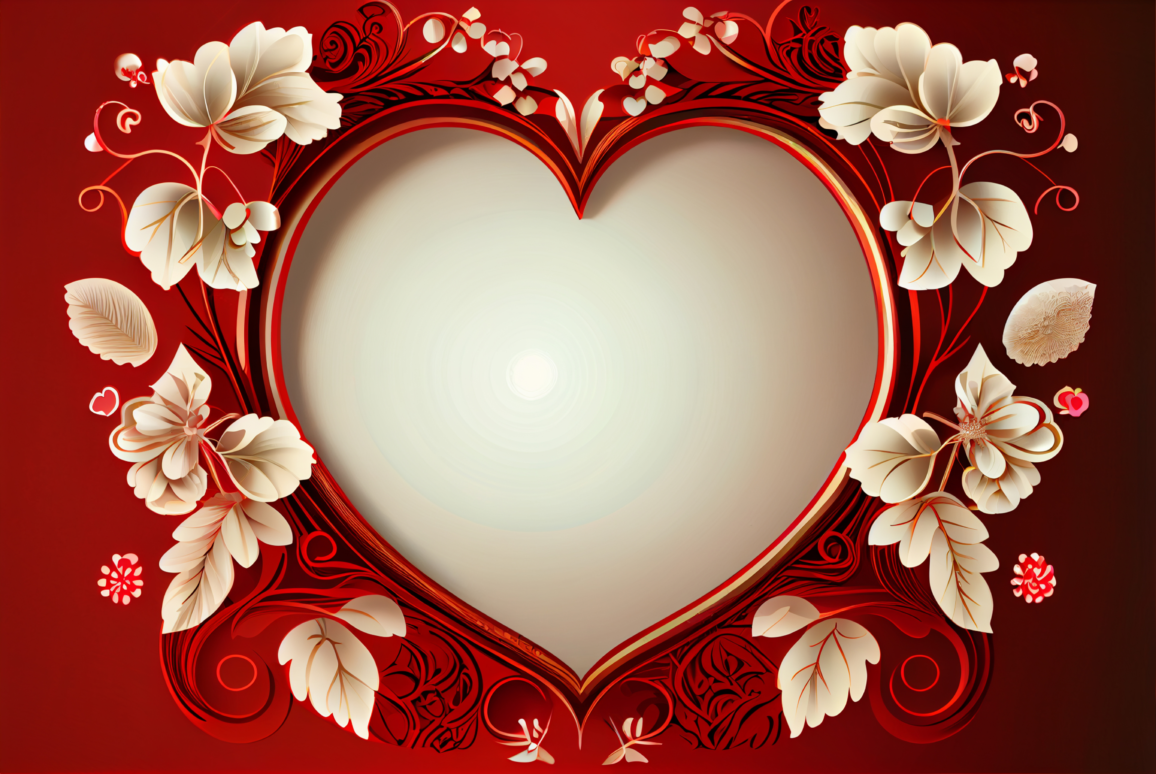 Valentines Day Floral Heart Background
