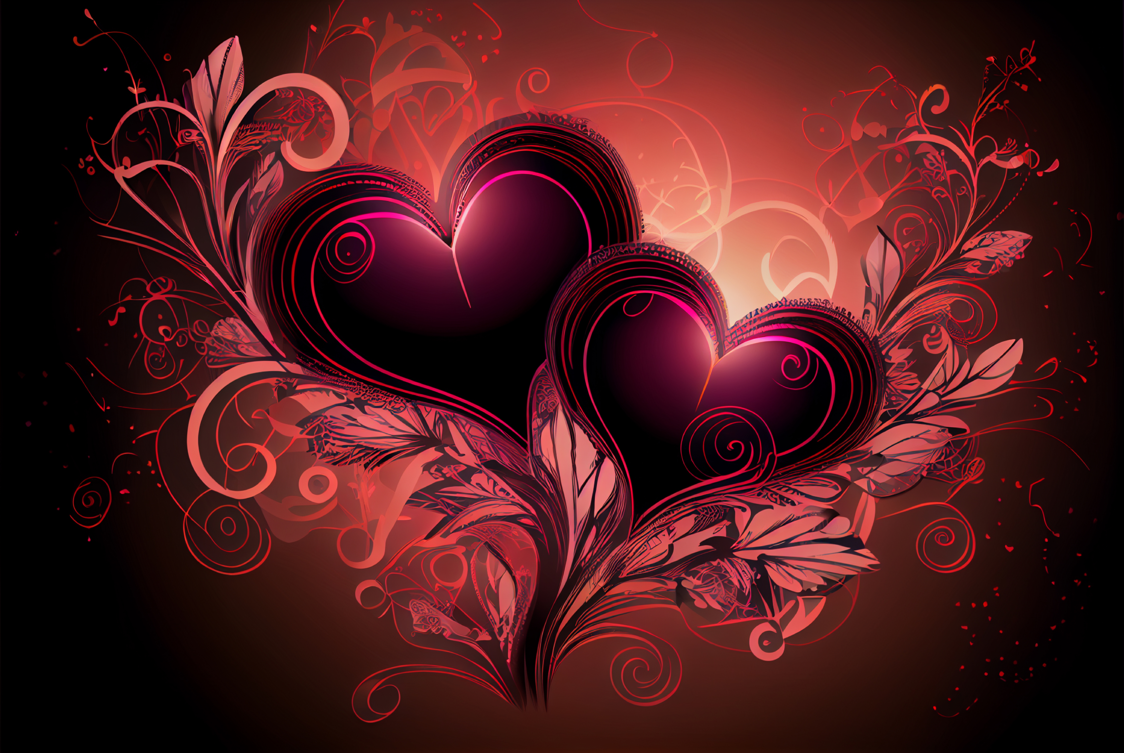 Floral Valentine Heart Background