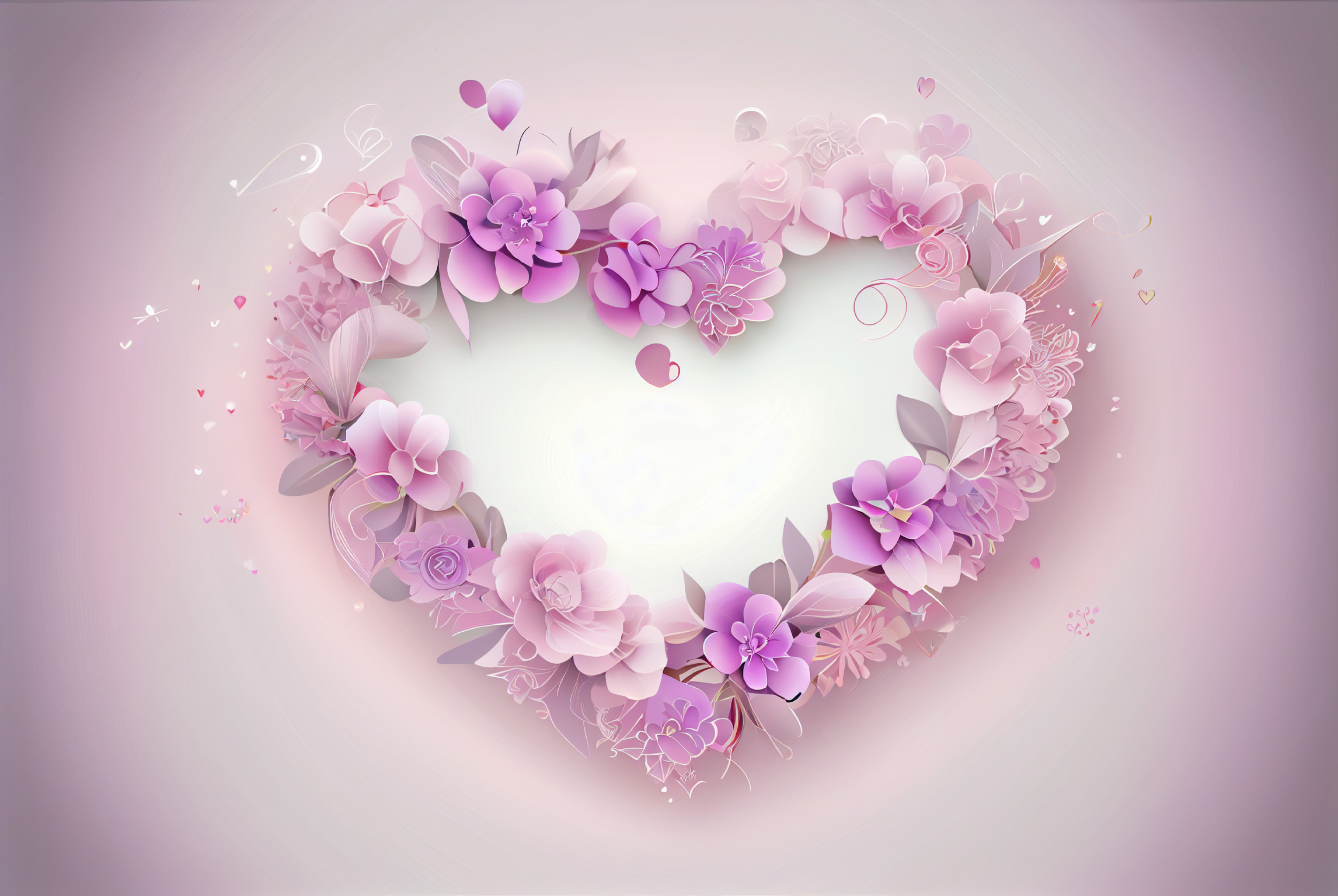 Floral Hearts Valentine Day Background