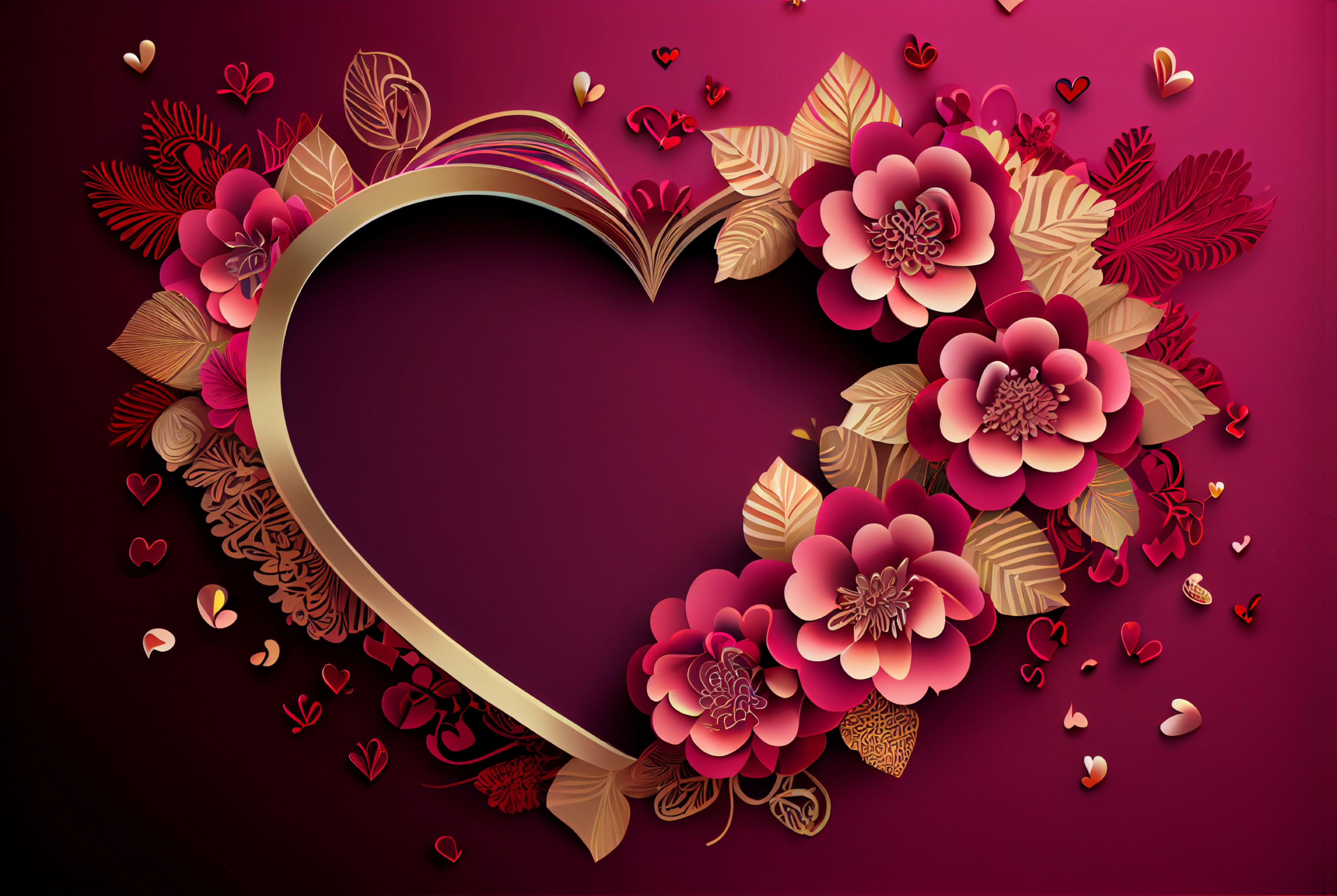 Valentines Day Floral Heart