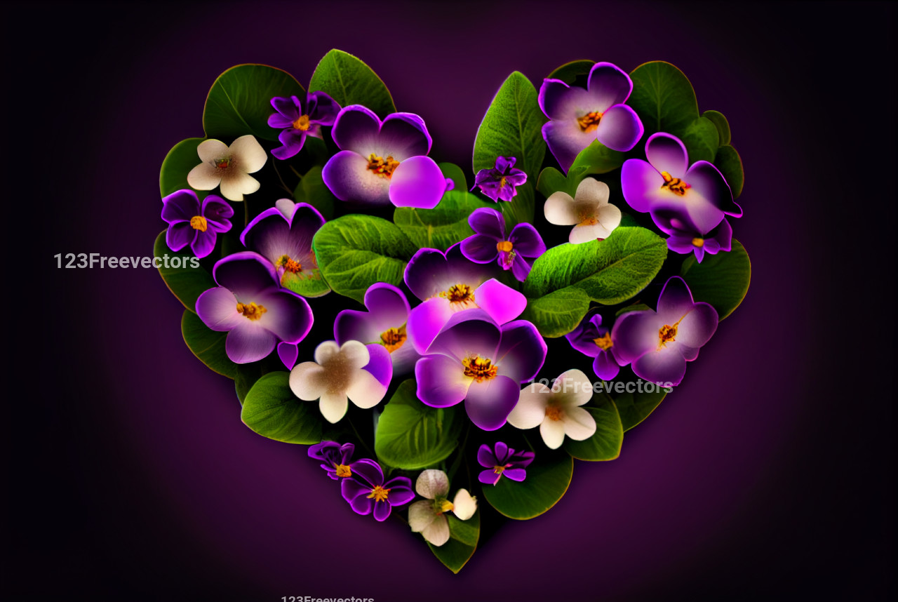 Heart Shaped Flower Background