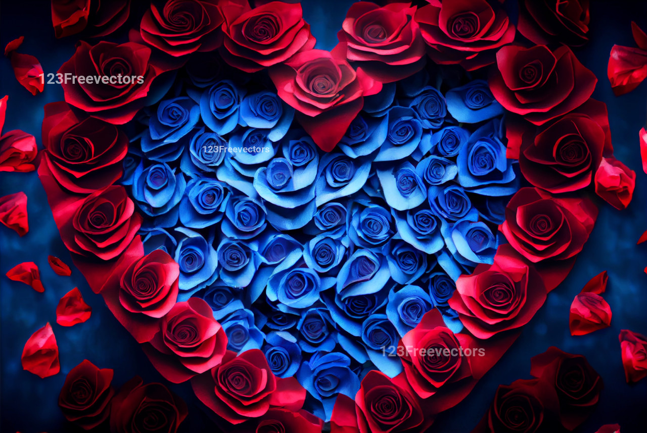 Captivating Red and Blue Heart Backgrounds | 123freevectors