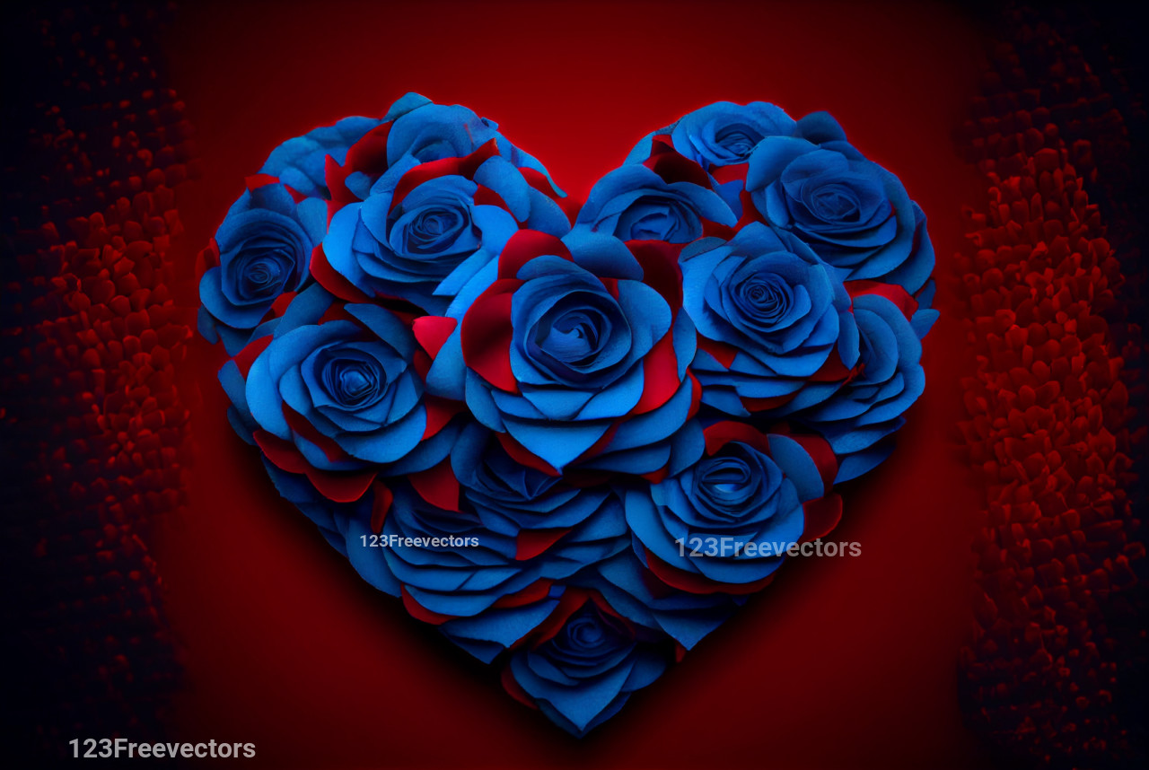 Captivating Red and Blue Heart Backgrounds | 123freevectors