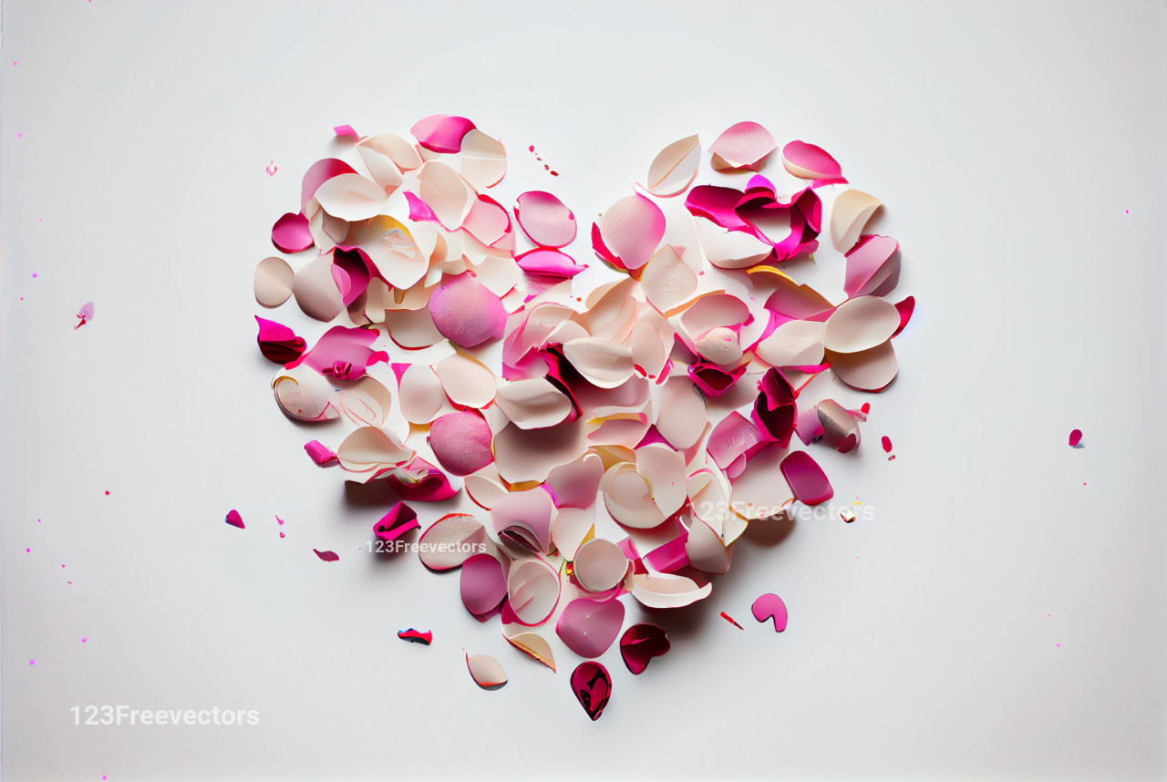 20 Rose Petals into Heart Shapes BG Graphic by mygrafics · Creative Fabrica