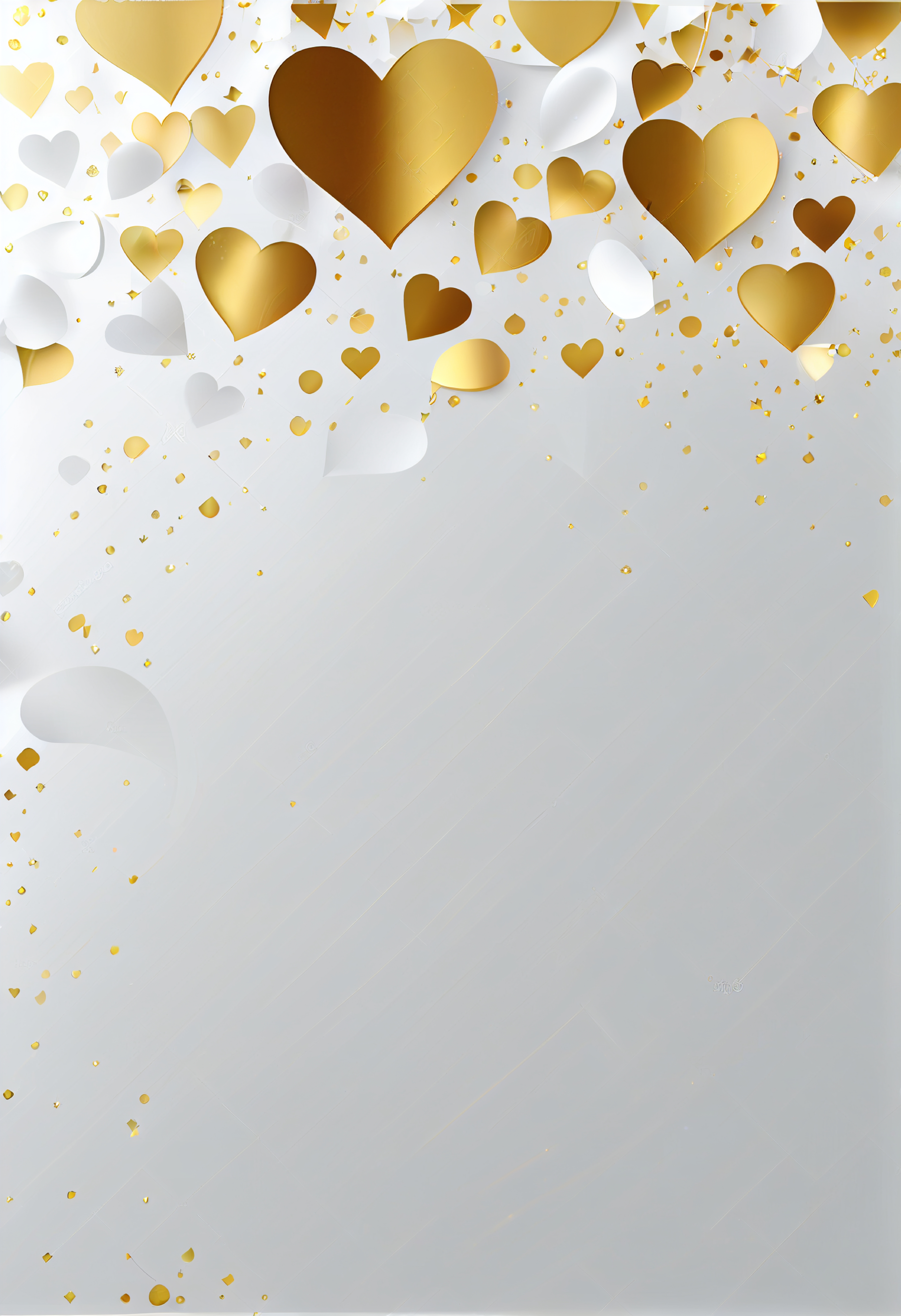 Gold Heart with White Background