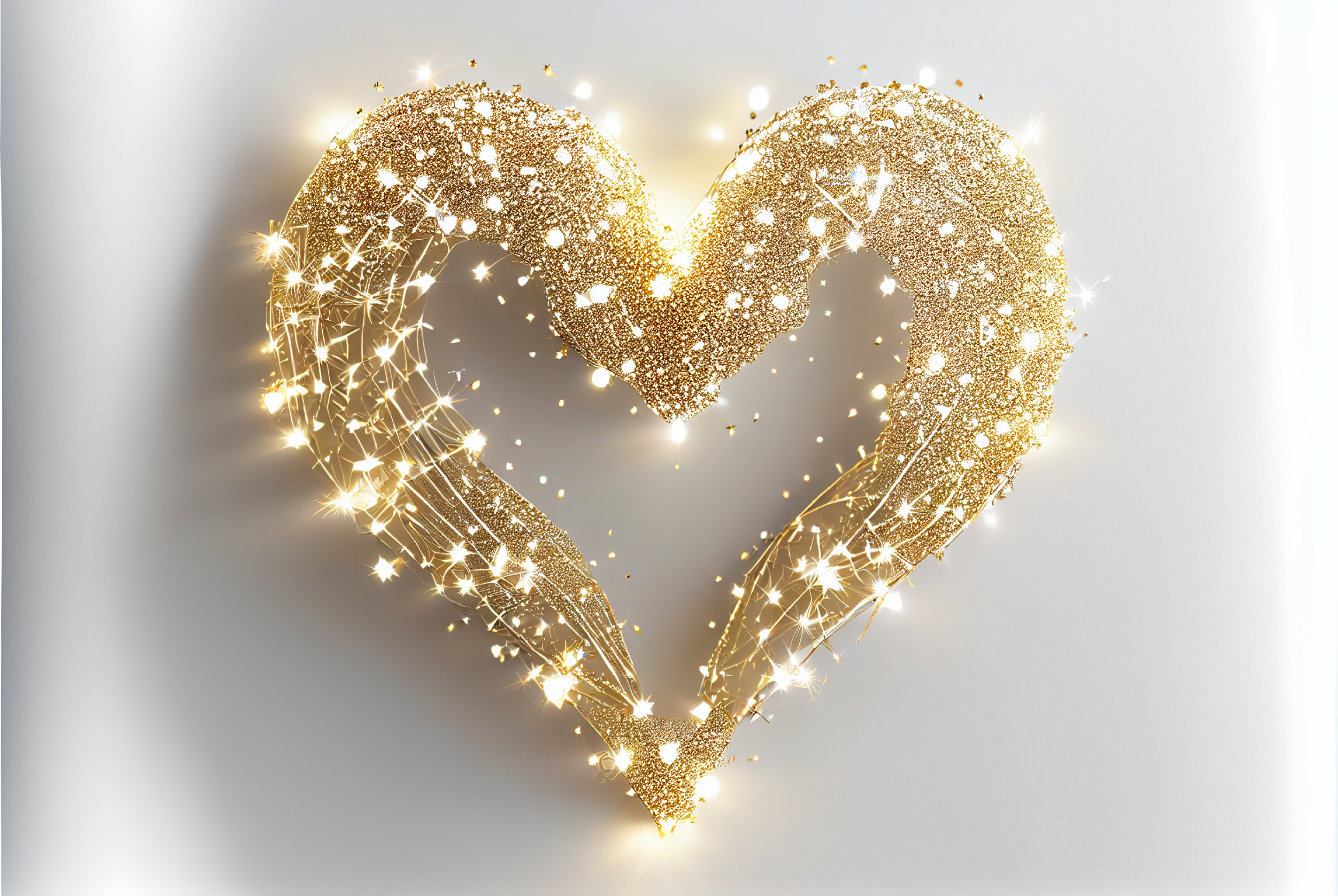 3D Love Illuminated: Heart Glitters & Shimmers