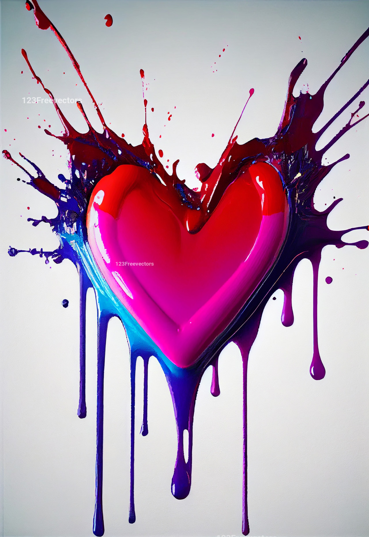 Colorful Paint Love Heart Shape
