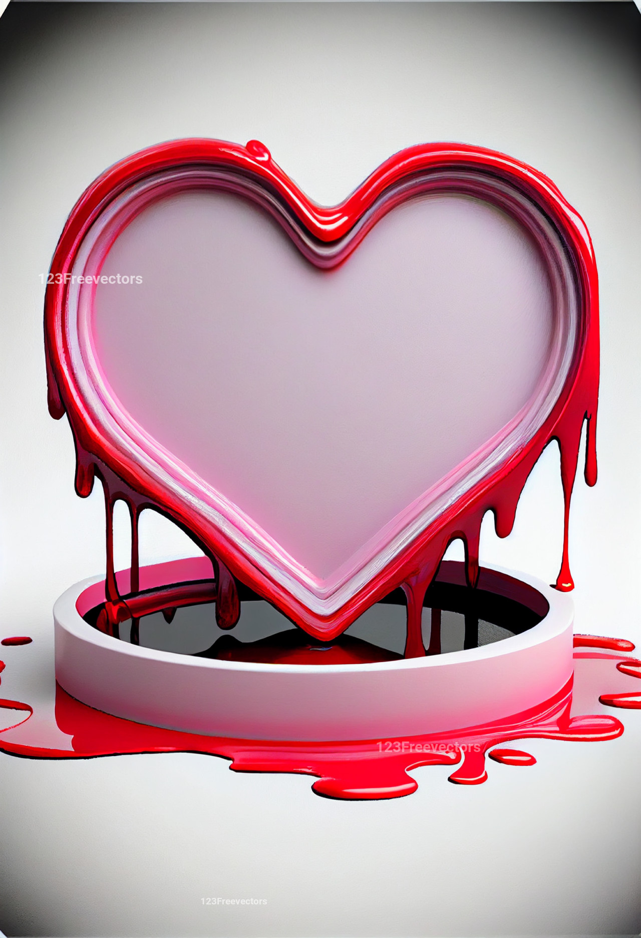 Heart Shape Paint Dripping Splash