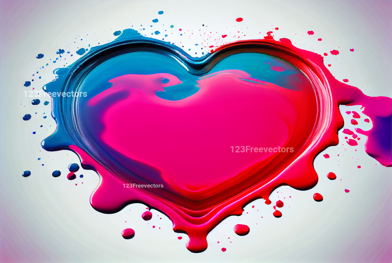 Heart Shape Paint Splatter