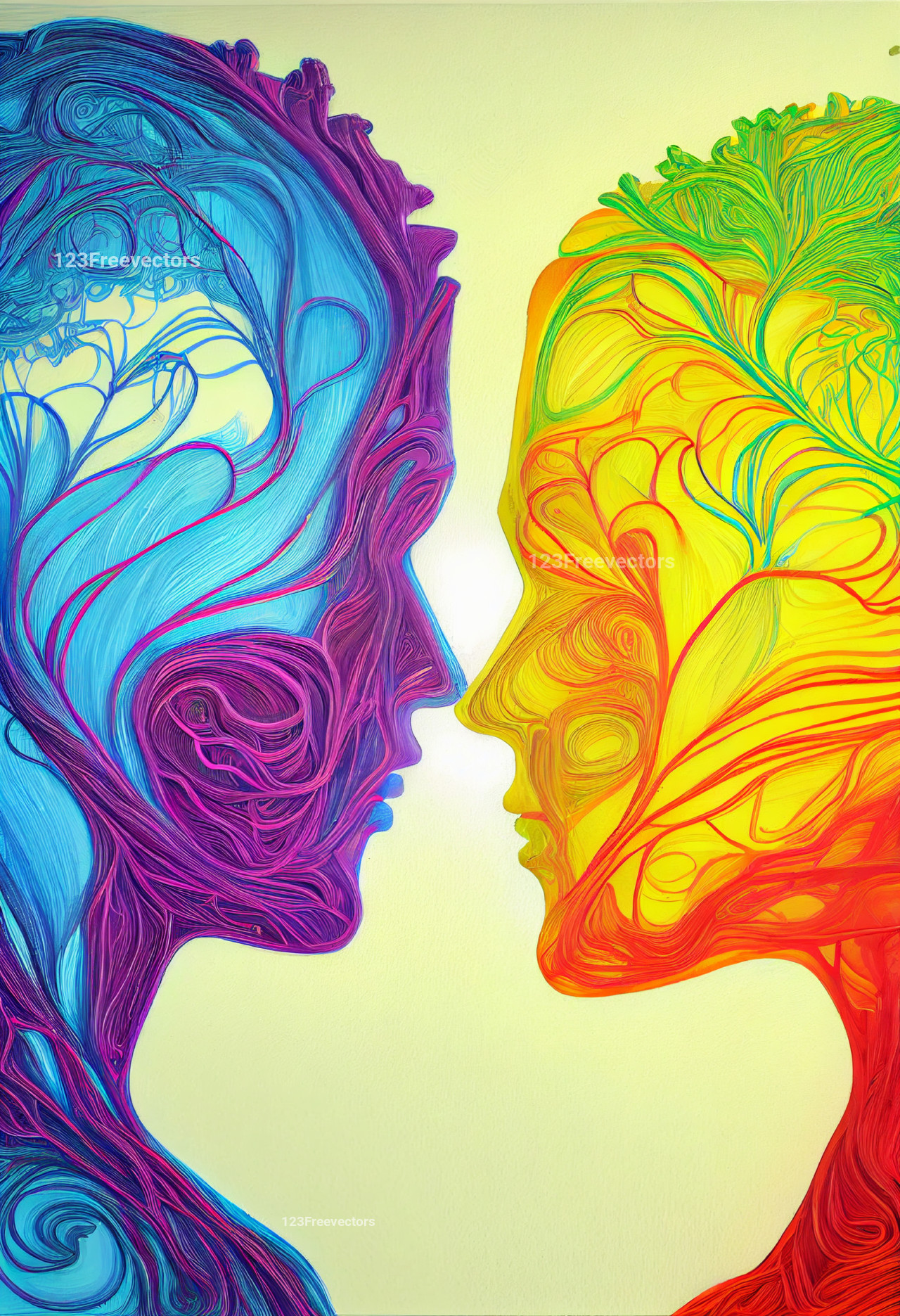 Loving Couple Abstract Painting
