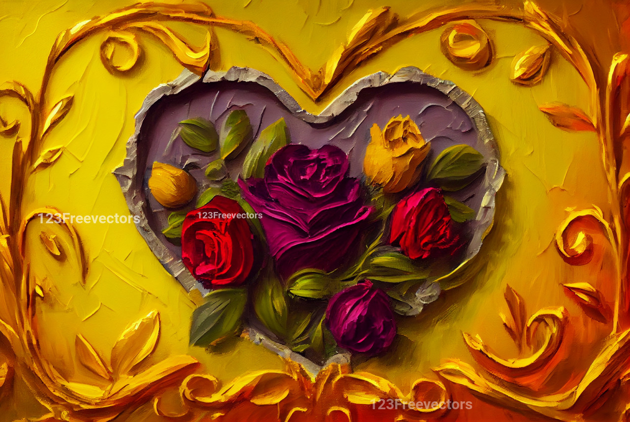 Valentines Day Oil Painting Background