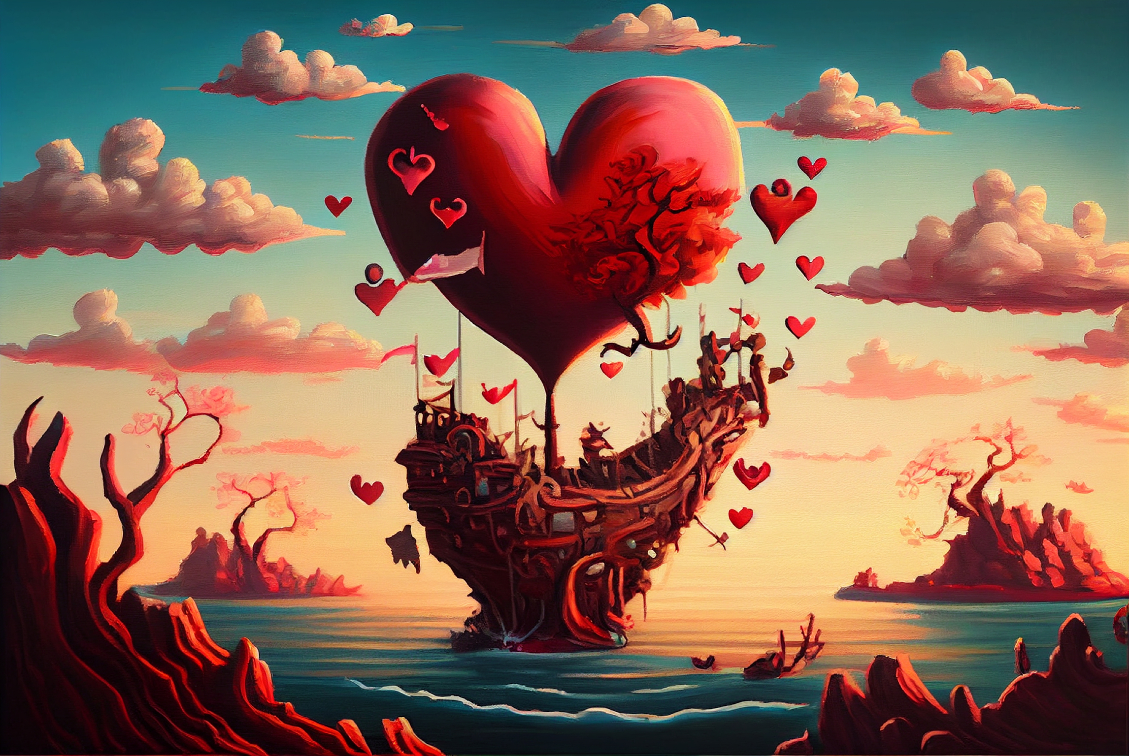 Valentines Day Oil Painting