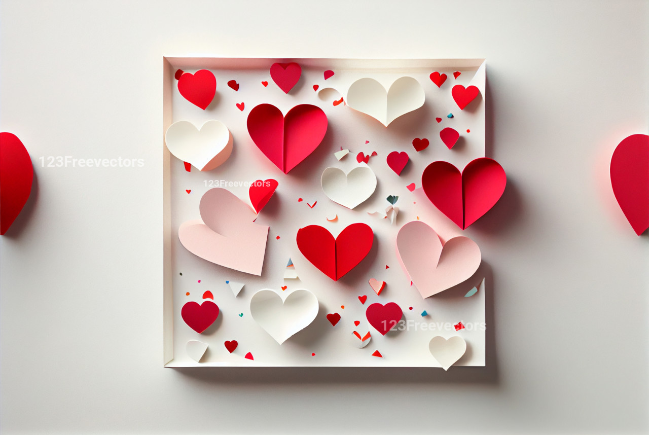 Craft paper hearts cut outs Royalty Free Vector Image