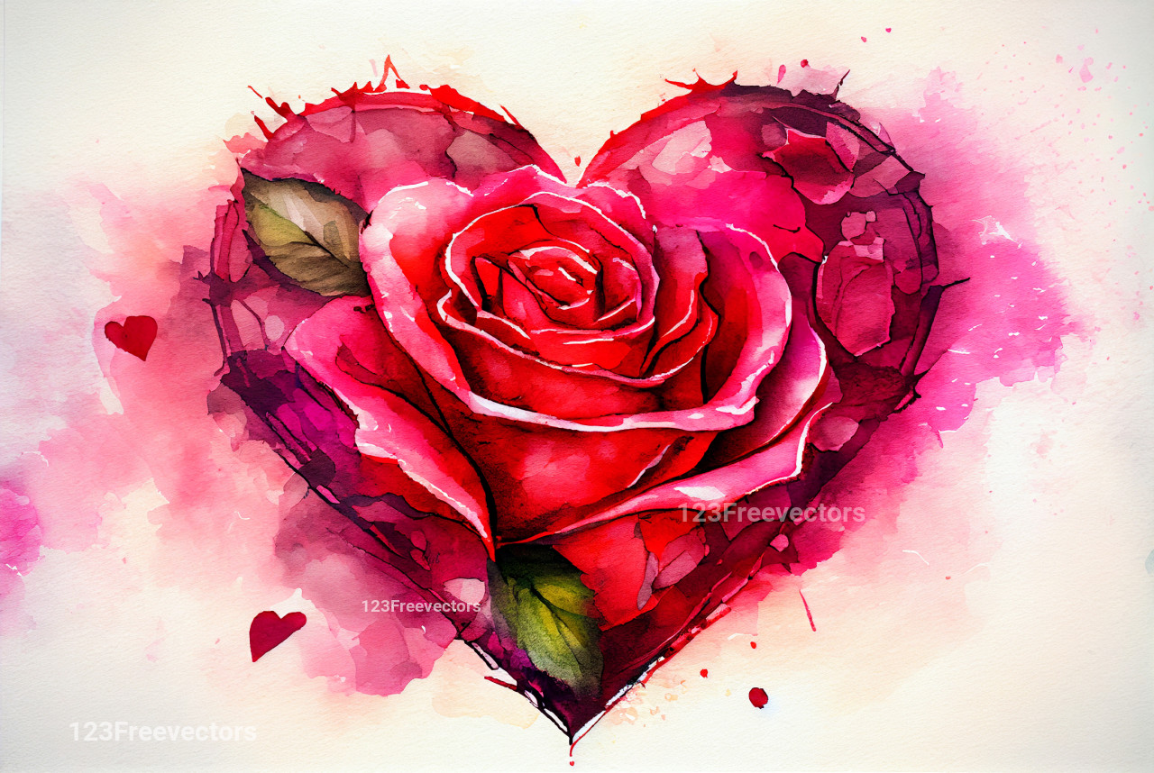 Valentines Day Watercolor Background