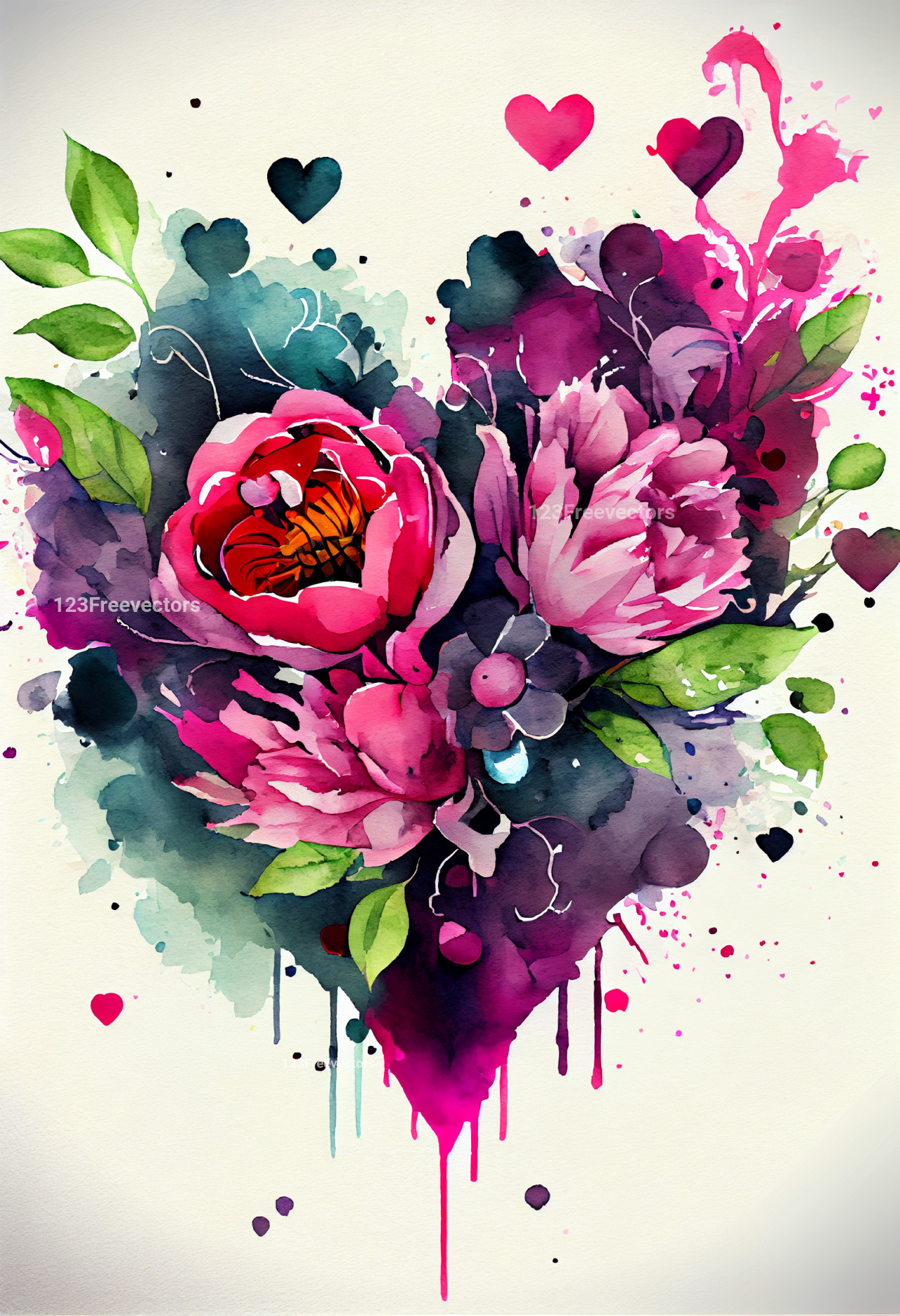 Valentine Watercolor Background