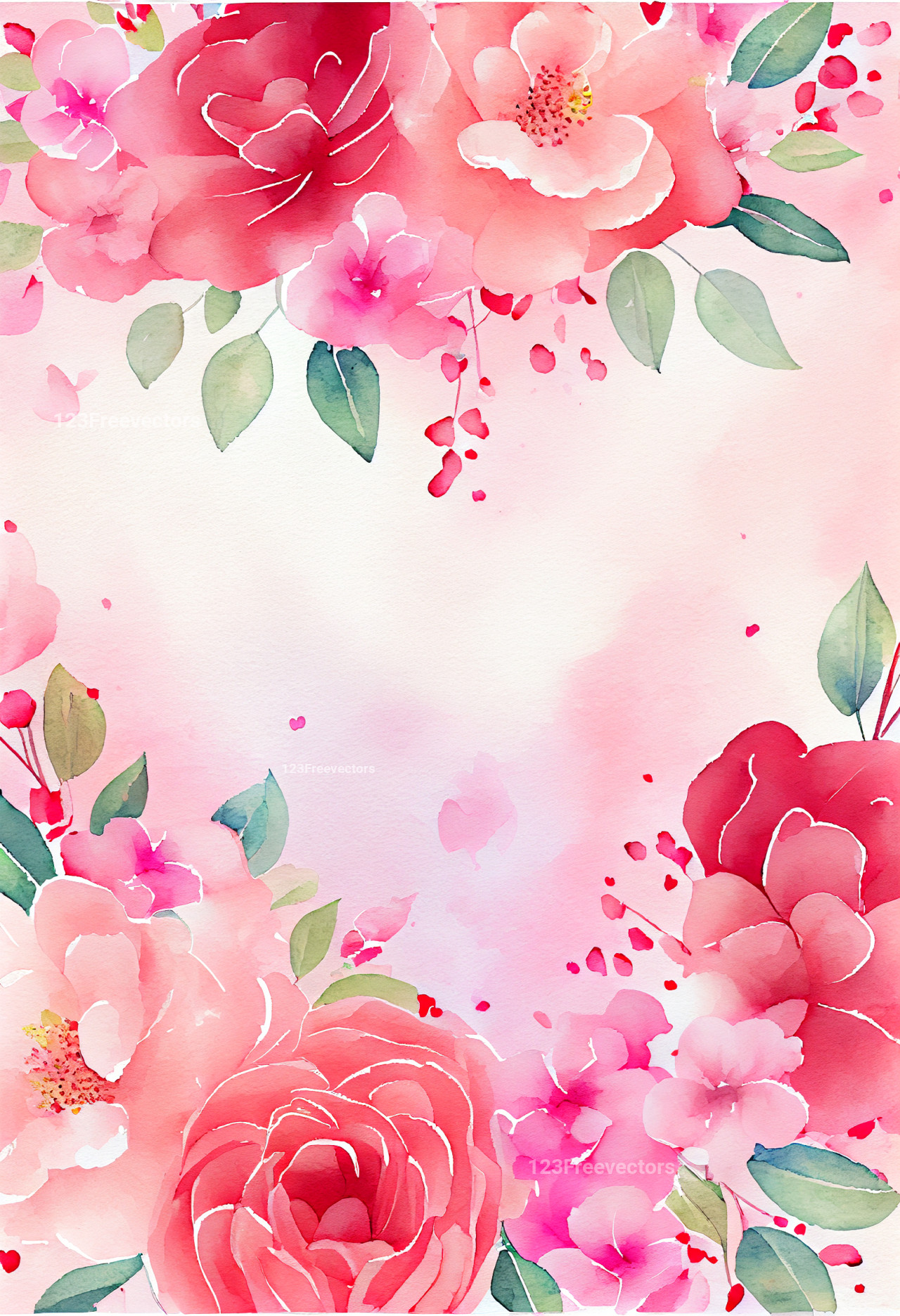 Valentine Heart Watercolor Background
