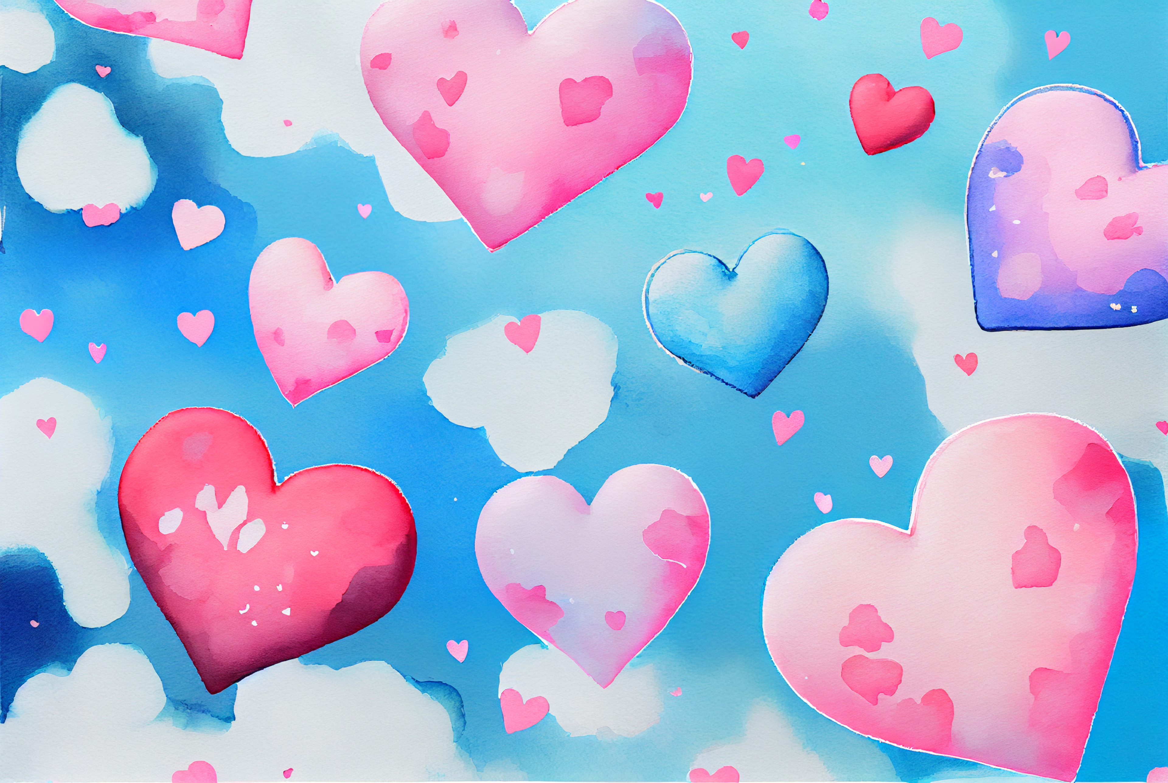 Valentines Day Watercolor Background