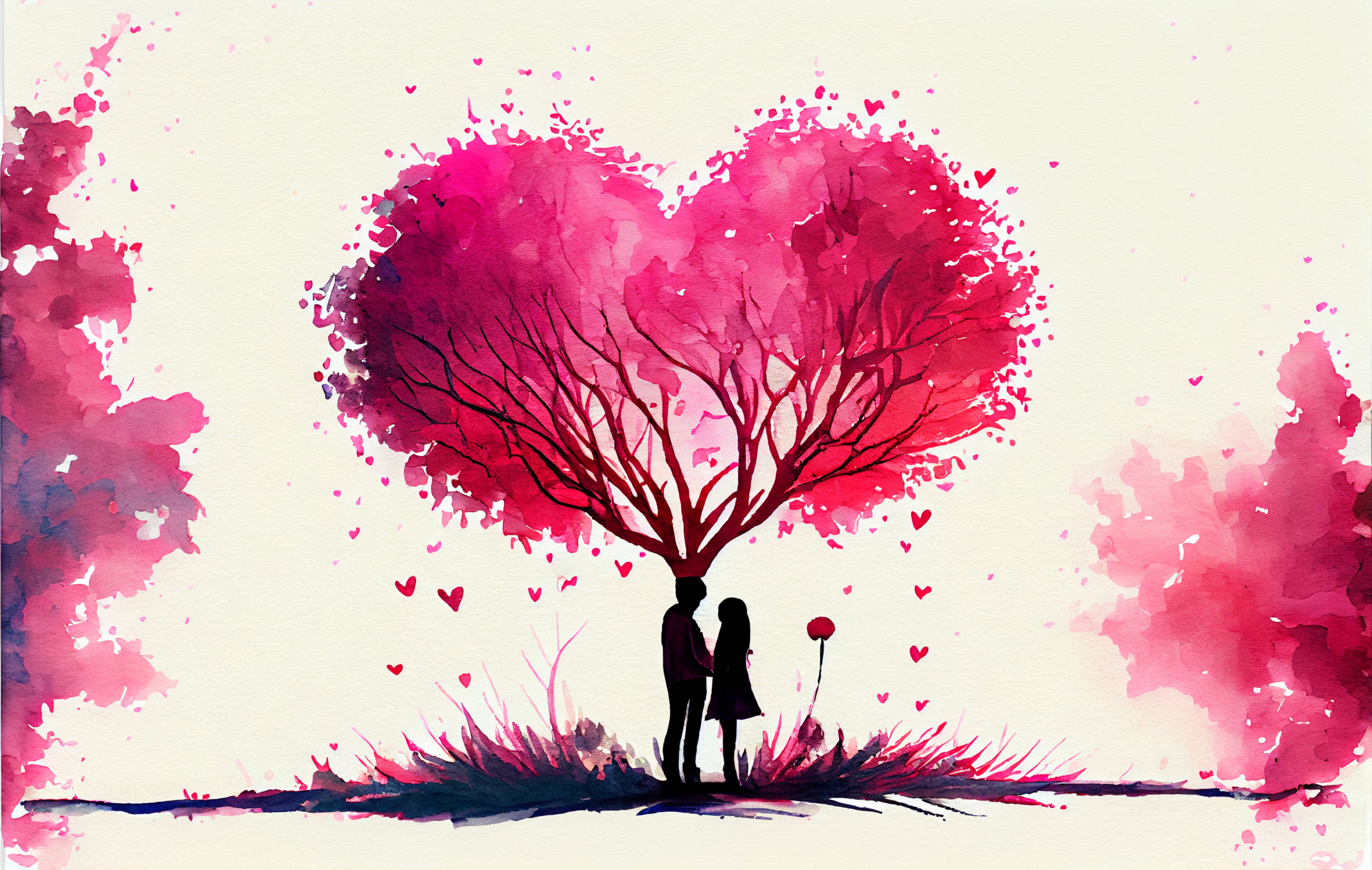 Watercolor Valentine Background