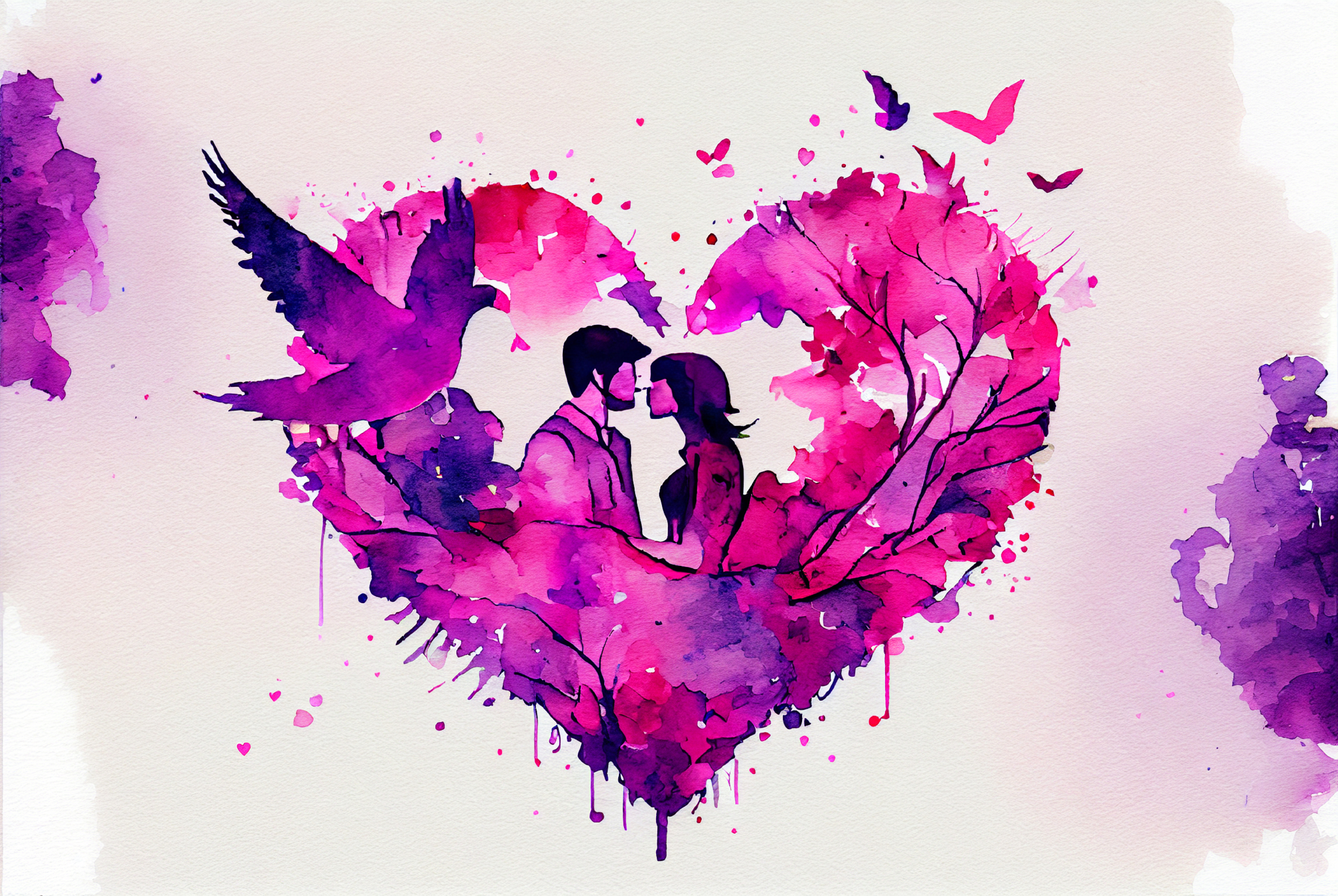 Valentines Background Watercolor