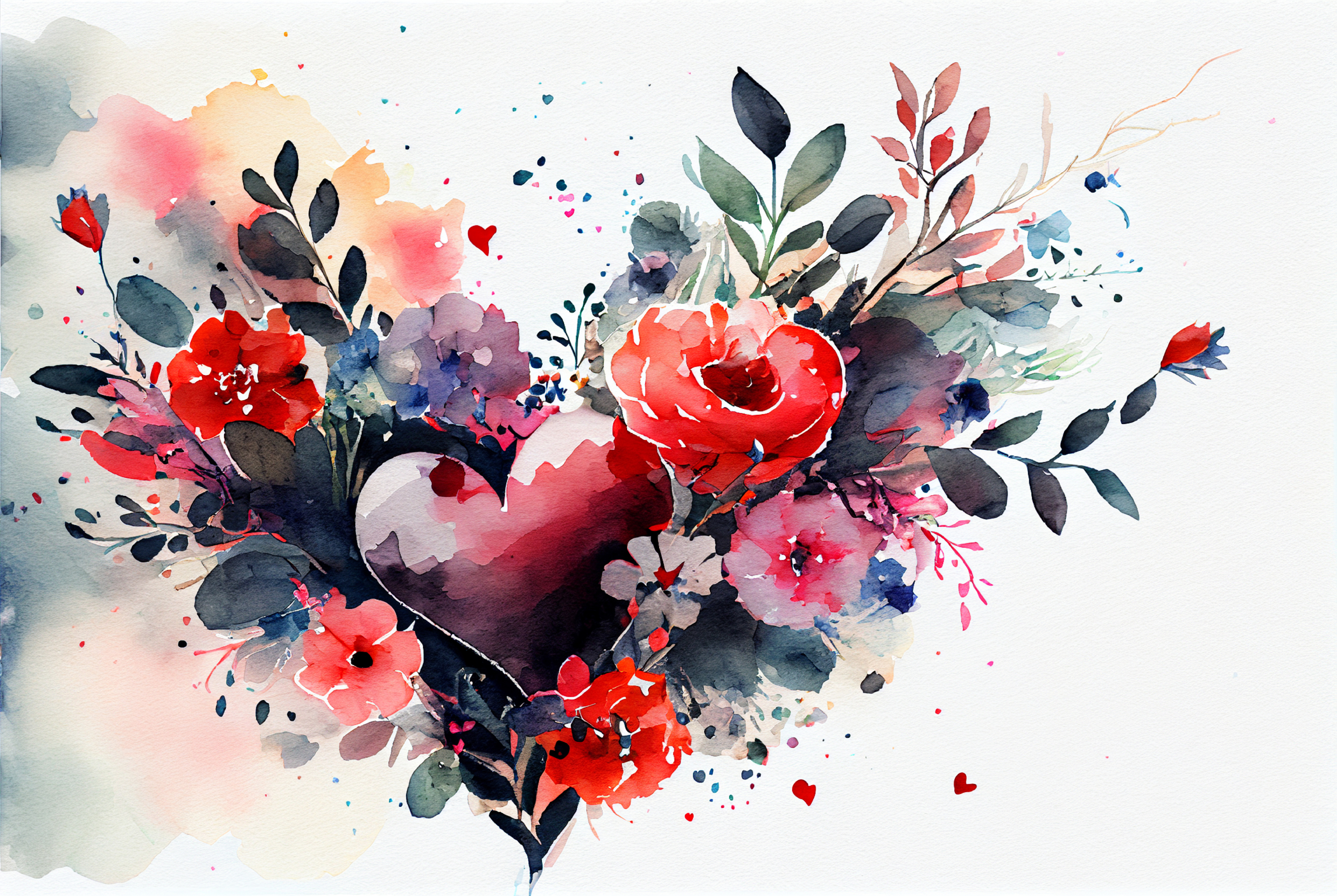 Watercolor Valentine Background