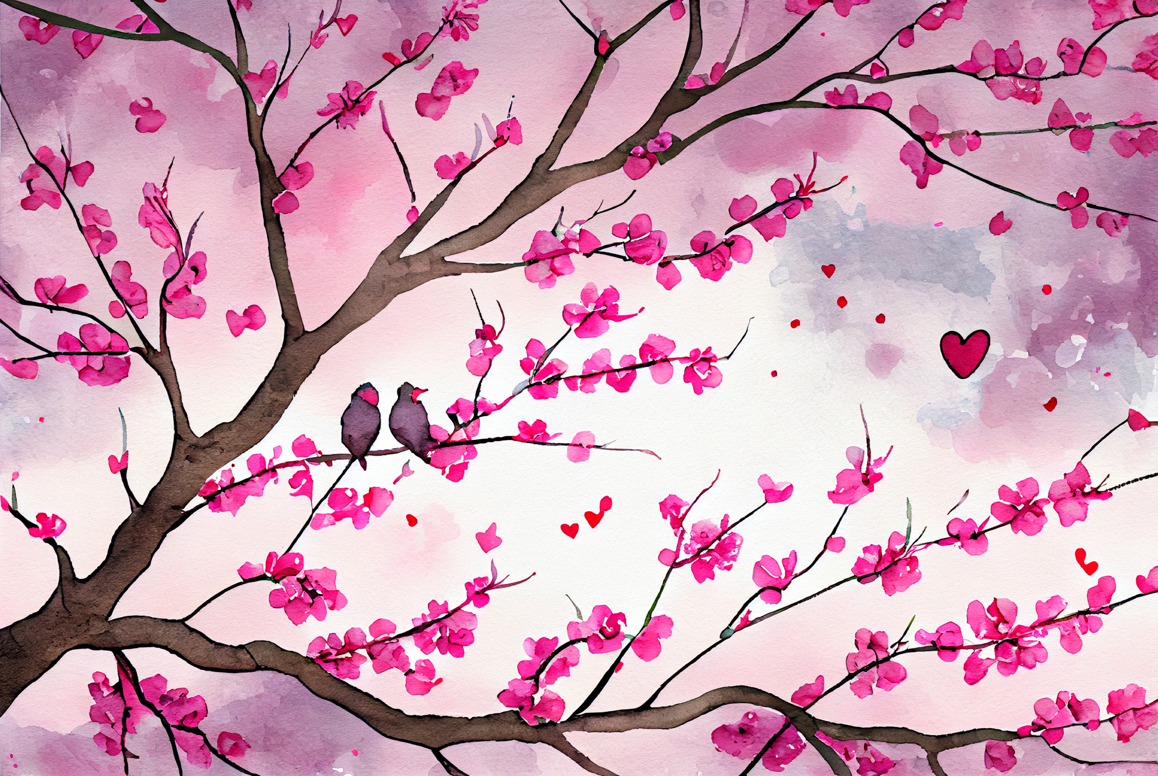 Watercolor Valentine Background