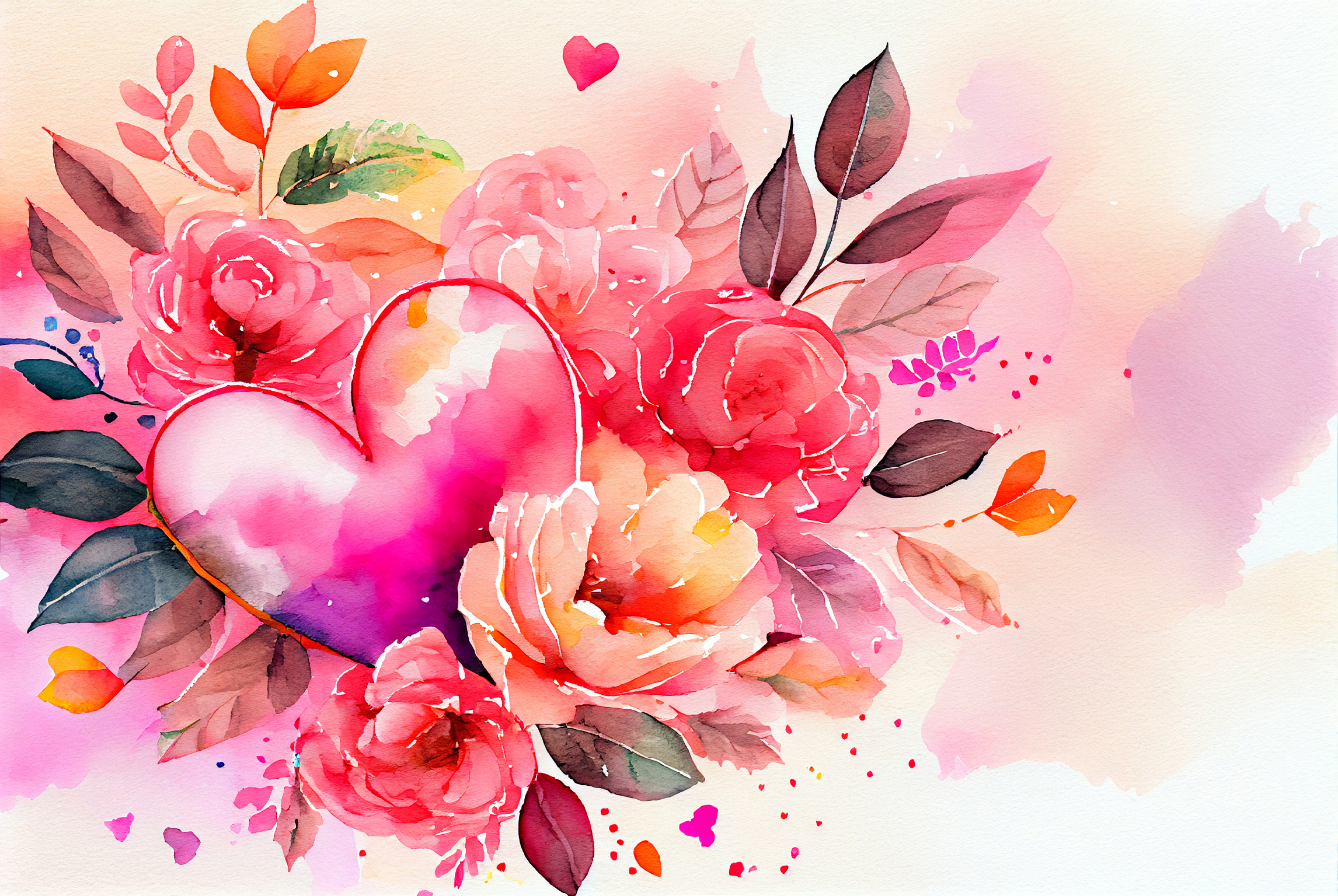 Watercolor Valentine Background