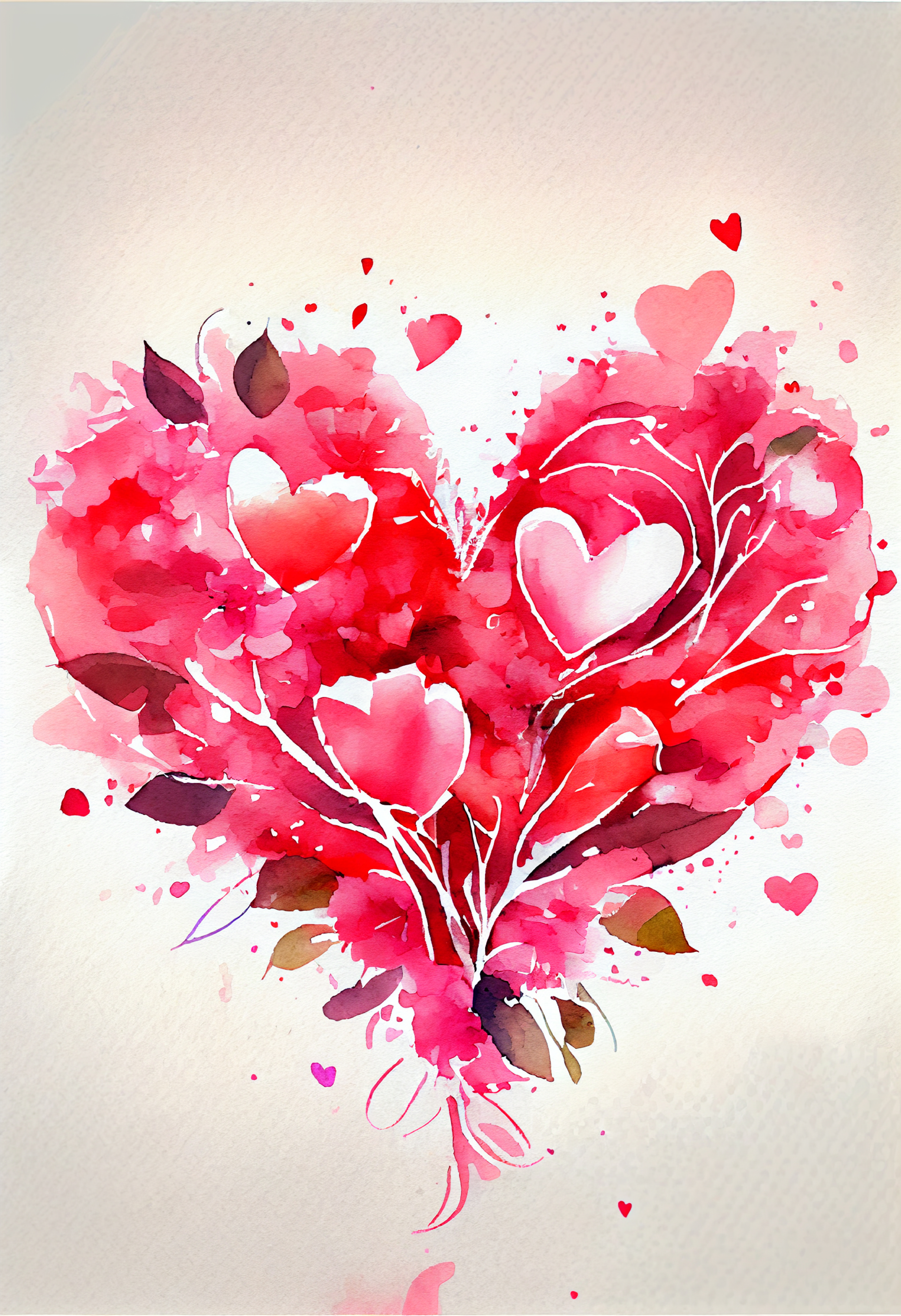 Valentines Day Watercolor Background
