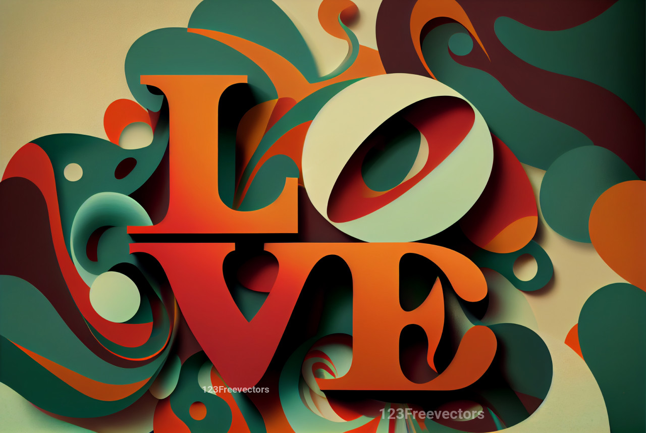 Valentines Day Background with Love Text