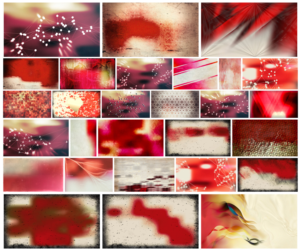 Creative Collection: Beige and Red Abstract Designs