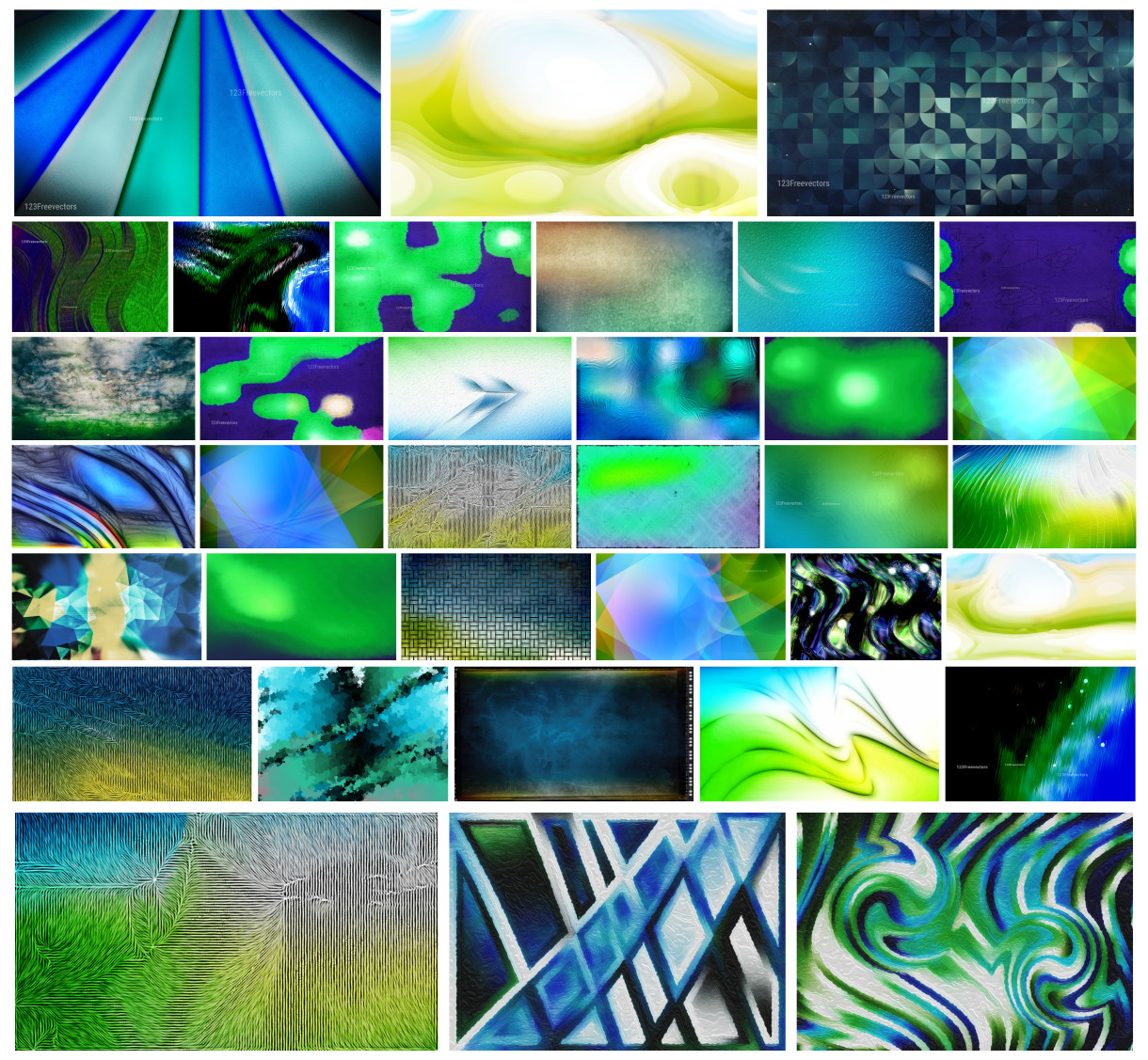 A Creative Collection of Blue and Green Design Backgrounds