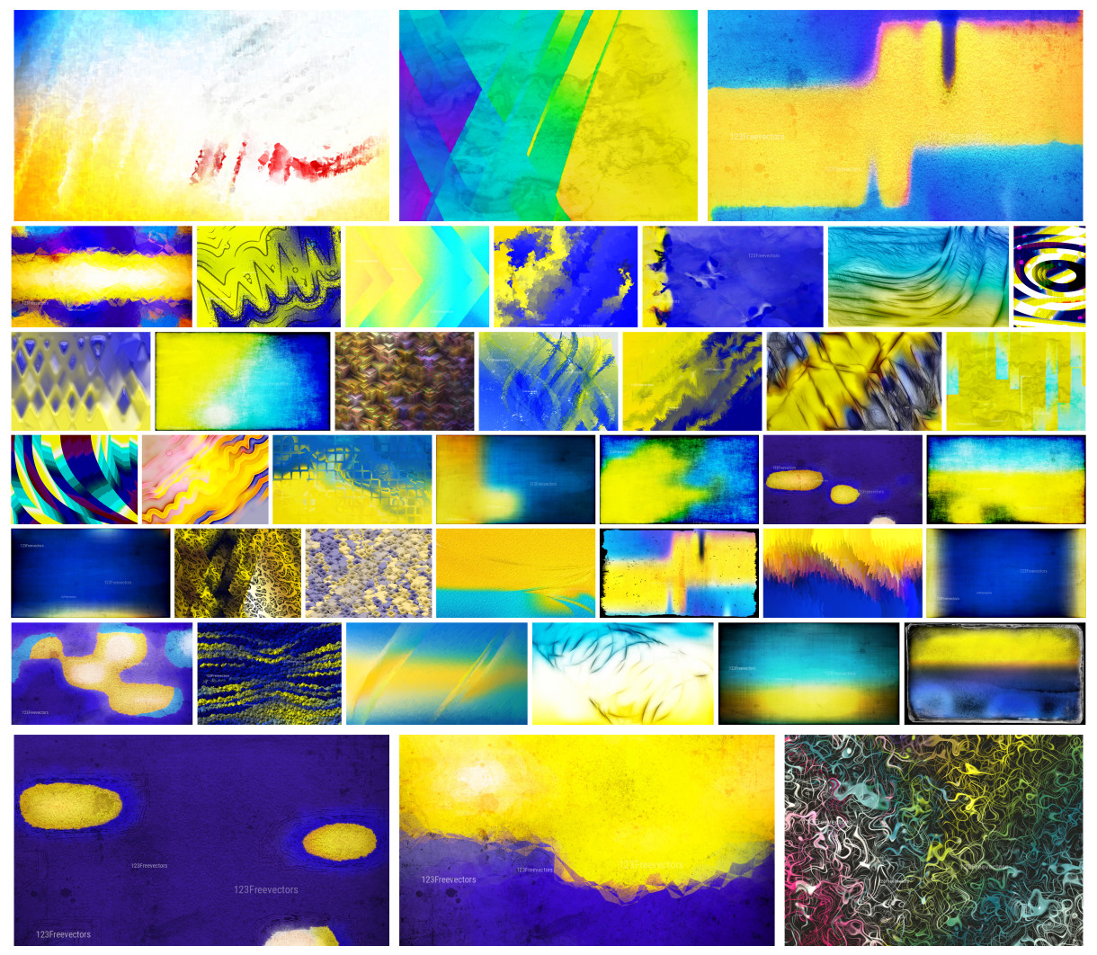 Vibrant Blue and Yellow: A Creative Collection of 40+ Designs