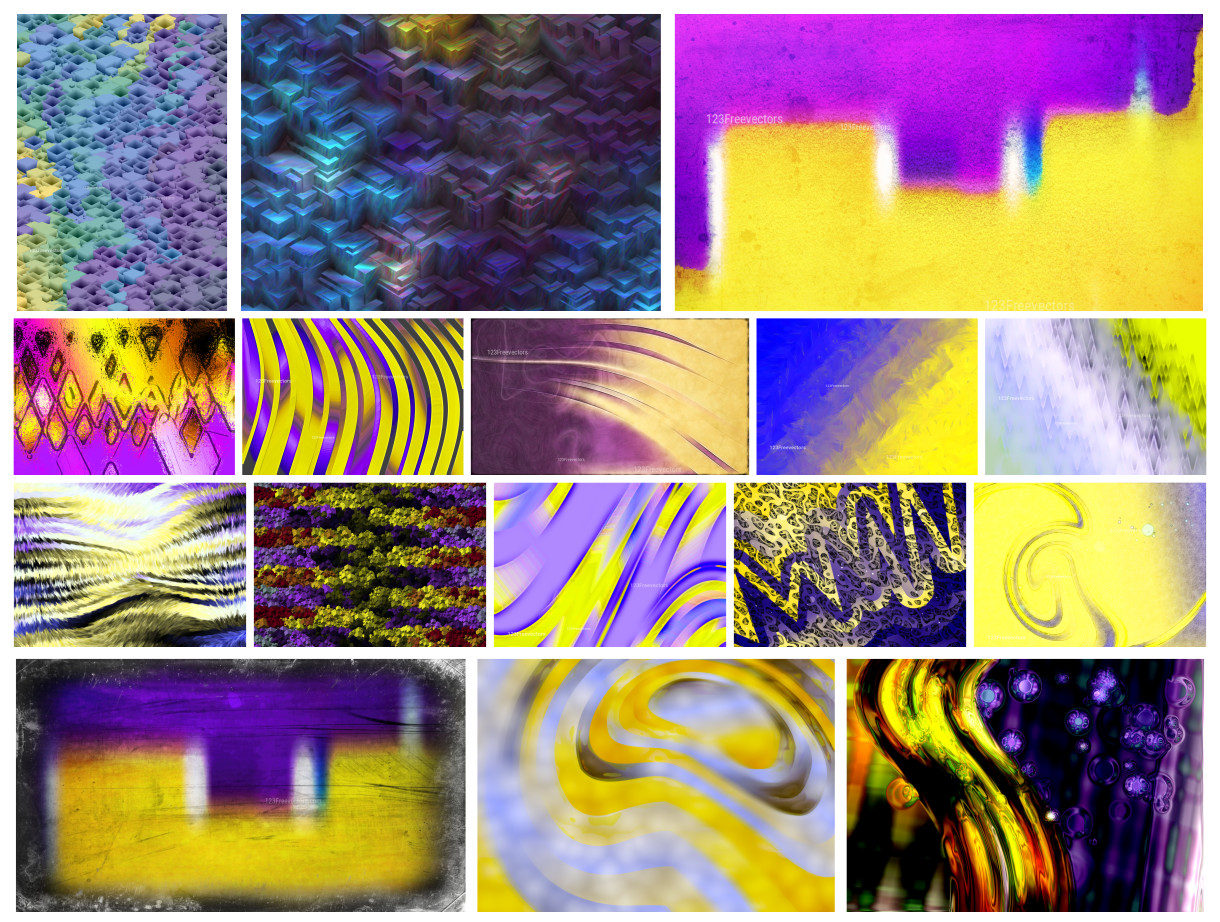 Vibrant Creations: A Collection of Purple and Yellow Designs