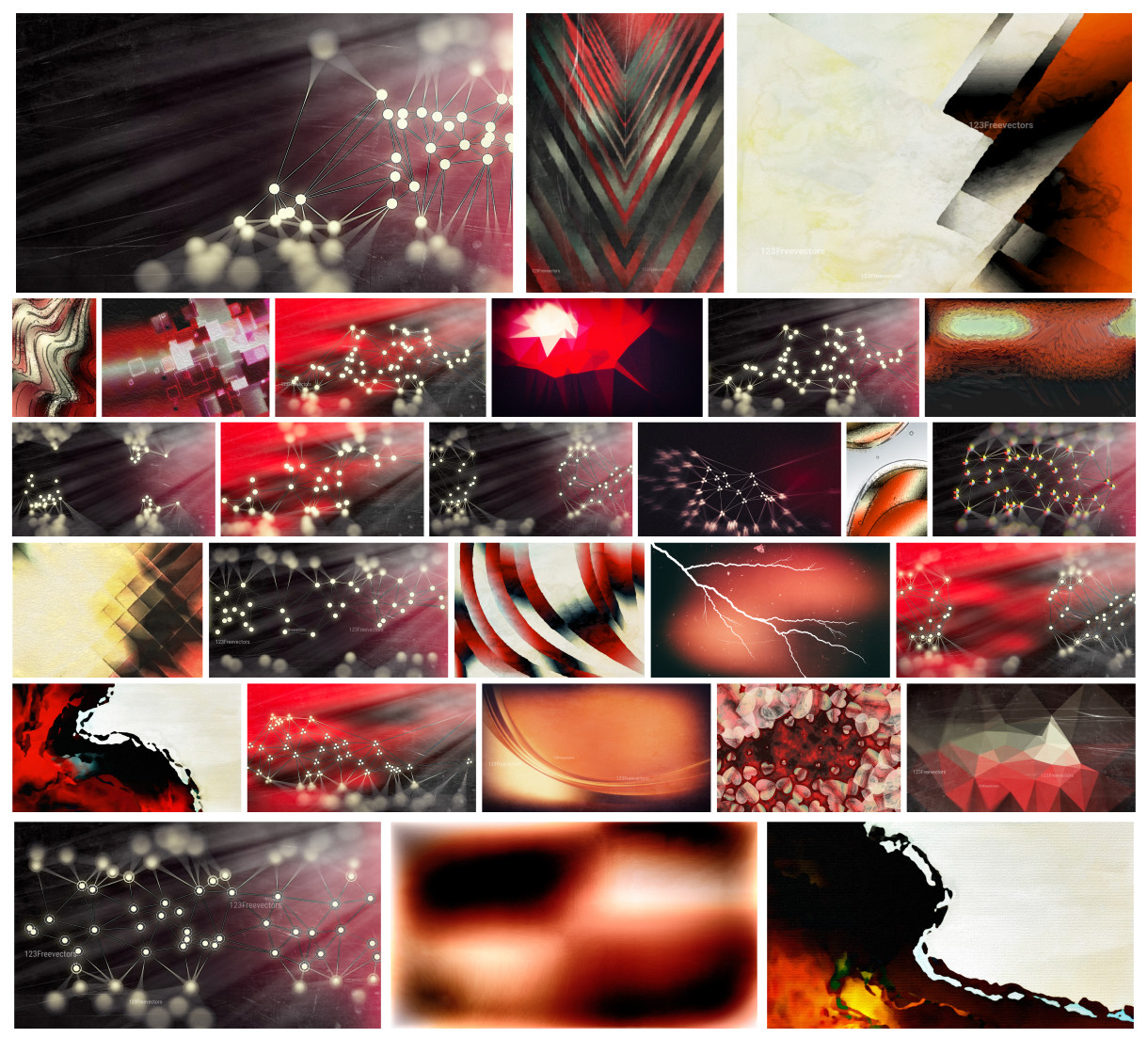 Captivating Collection of Abstract Beige Red and Black Designs