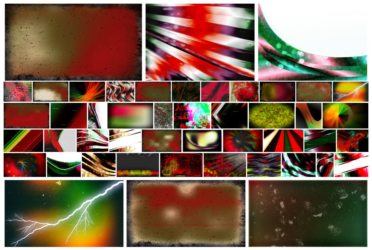 Vibrant Fusion: A Creative Collection of Black Red and Green Designs