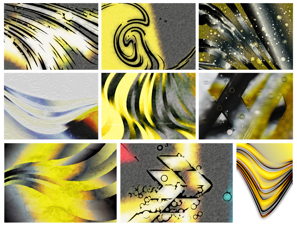 Creative Collection: Abstract Black Yellow and Grey Background Designs