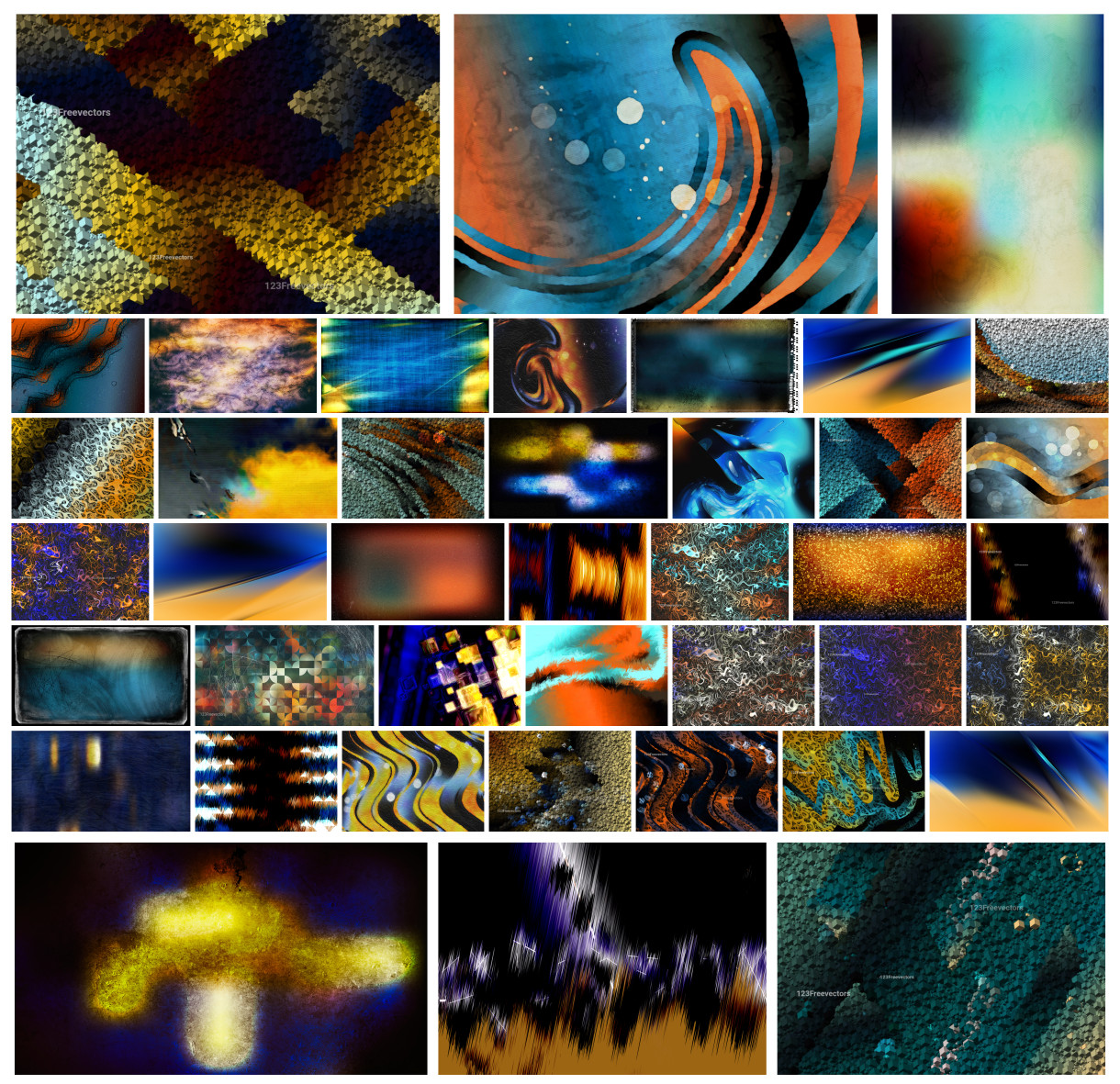 A Creative Collection of Blue Orange and Black Designs