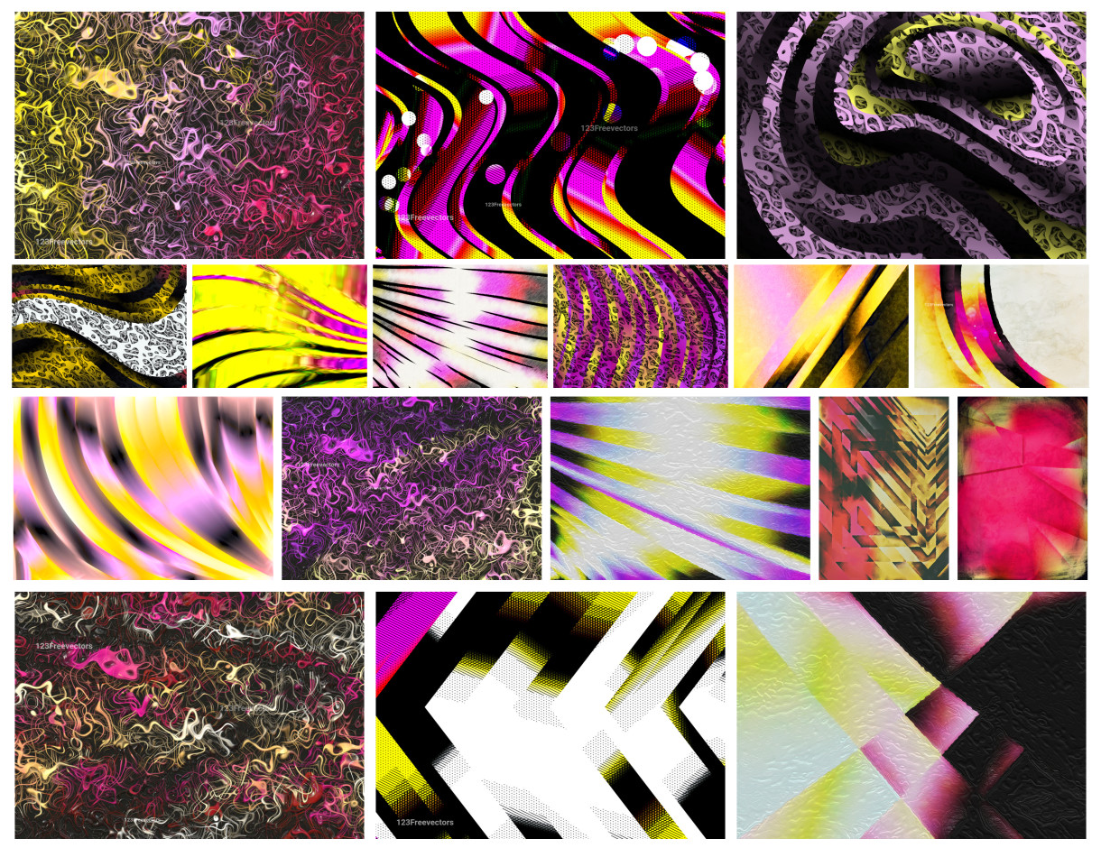 Creative Combos: Abstract Pink Yellow and Black Texture Background Designs