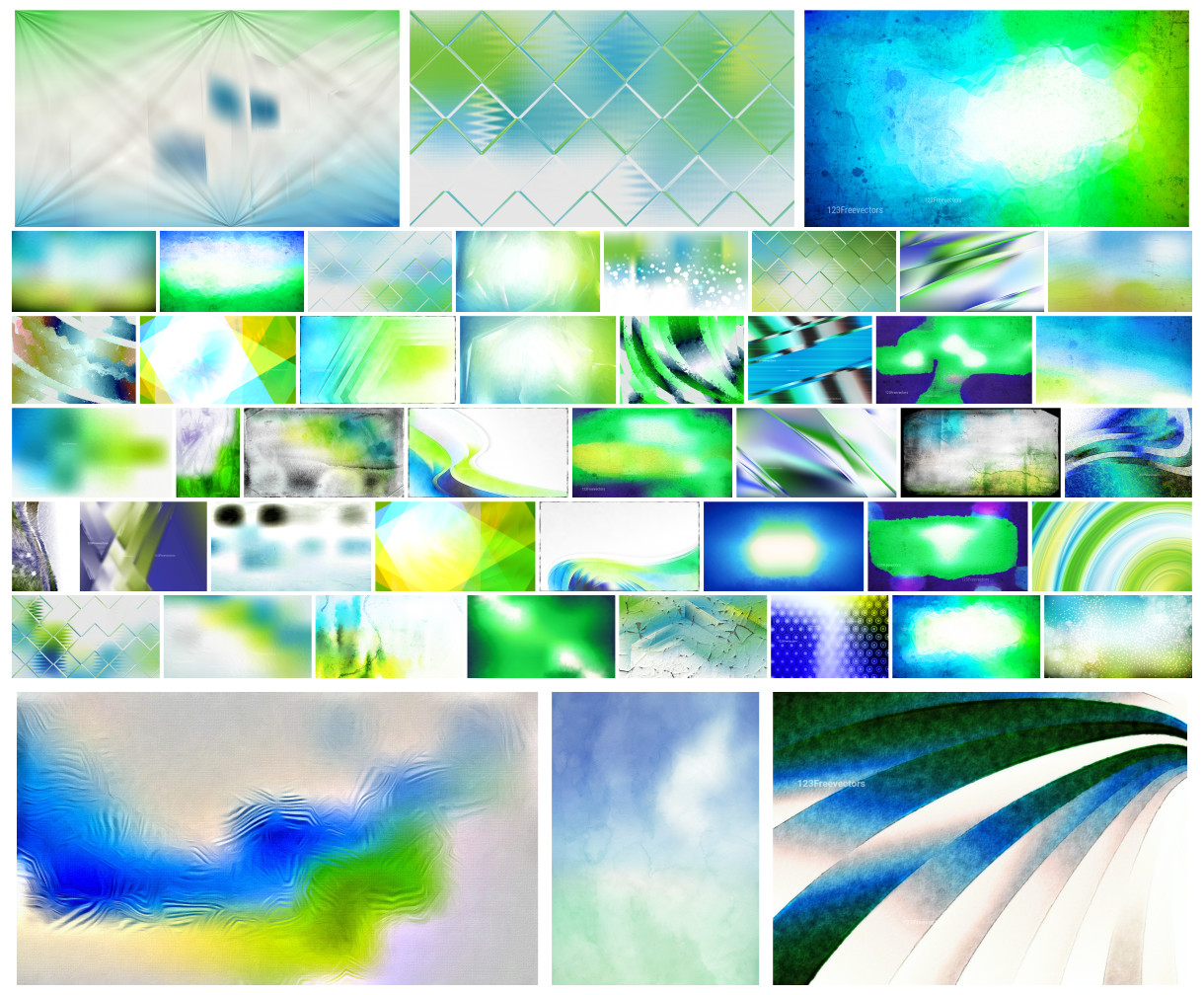 A Creative Collection of Blue Green and White Background Designs