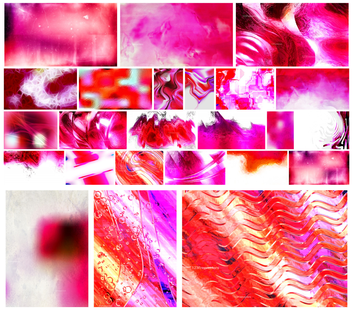 Vibrant Fusion: A Collection Of Pink and Red Designs | 123freevectors