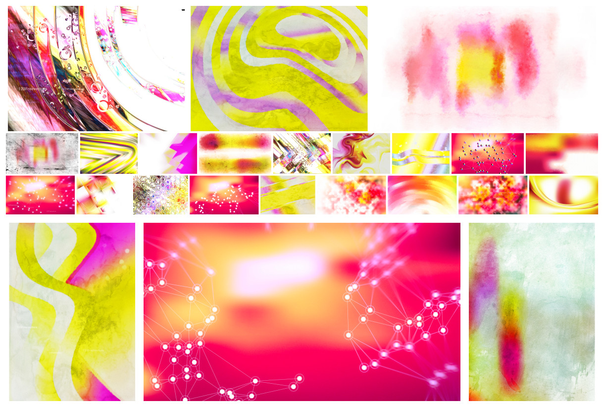 A Colorful Collection: Abstract Pink Yellow and White Background Designs