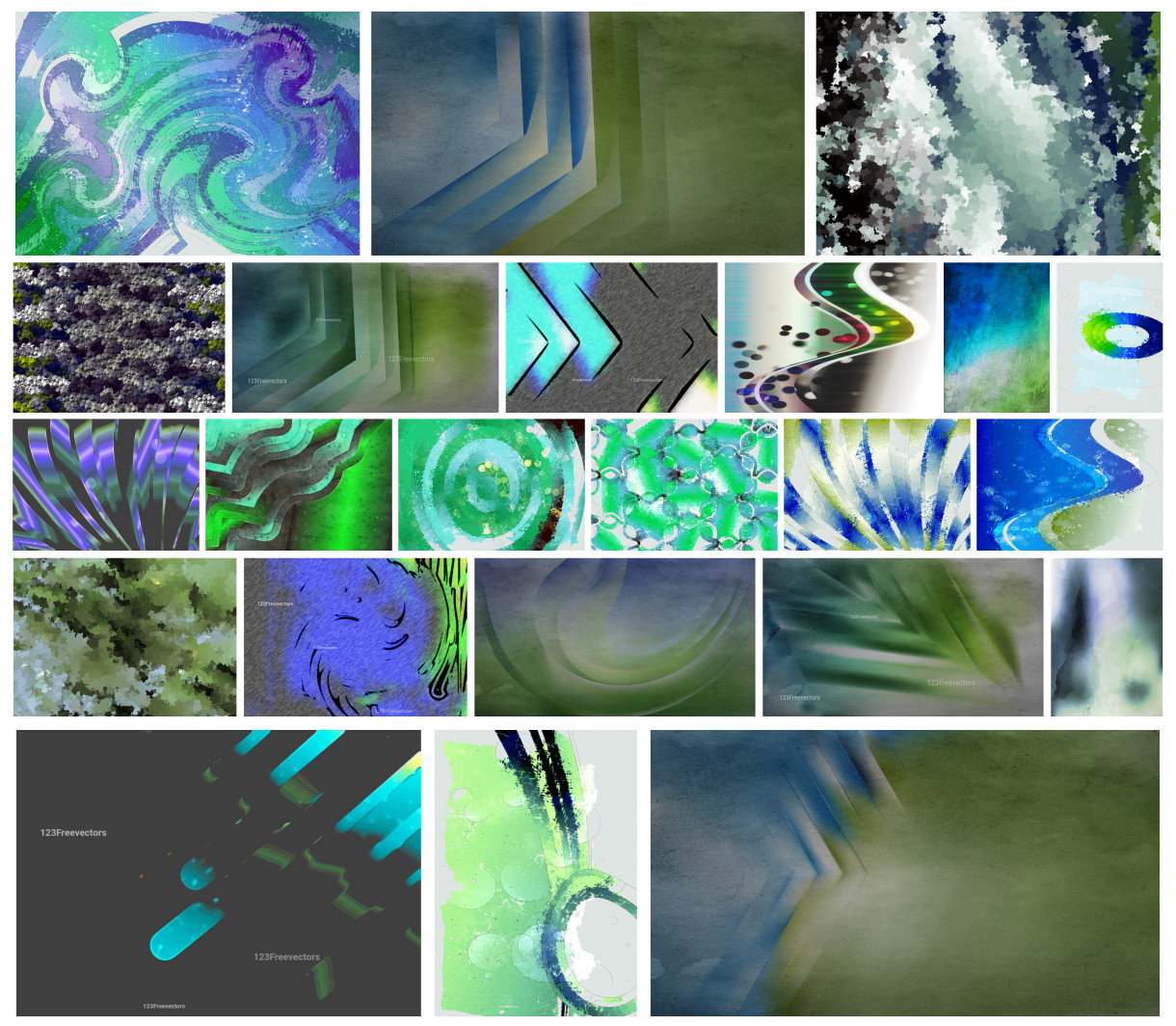 Exploring the harmonious blend a creative collection of blue green and