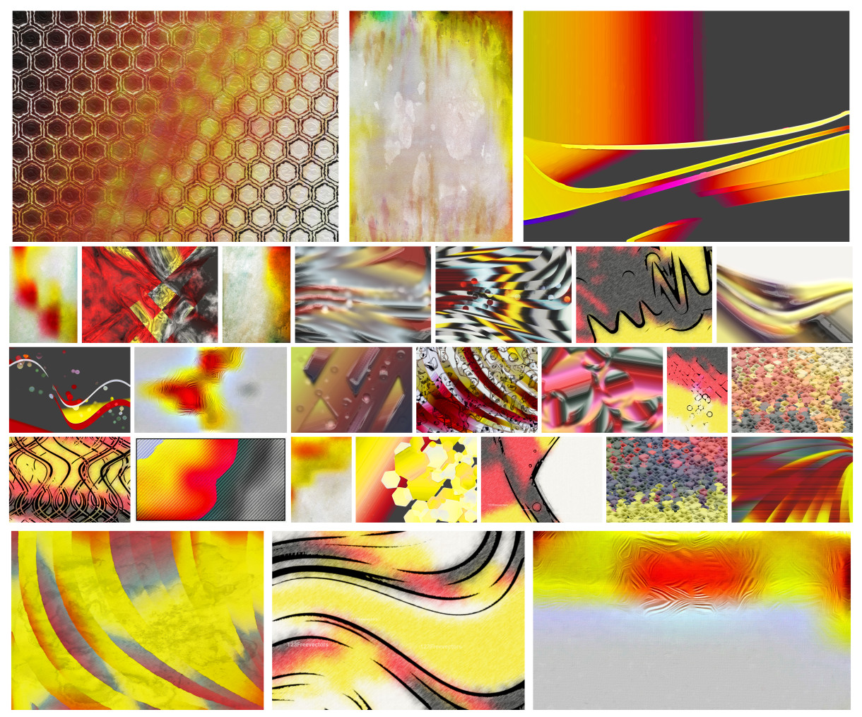 Color Combo Grey Red and Yellow A Vibrant Collection of Abstract Backgrounds