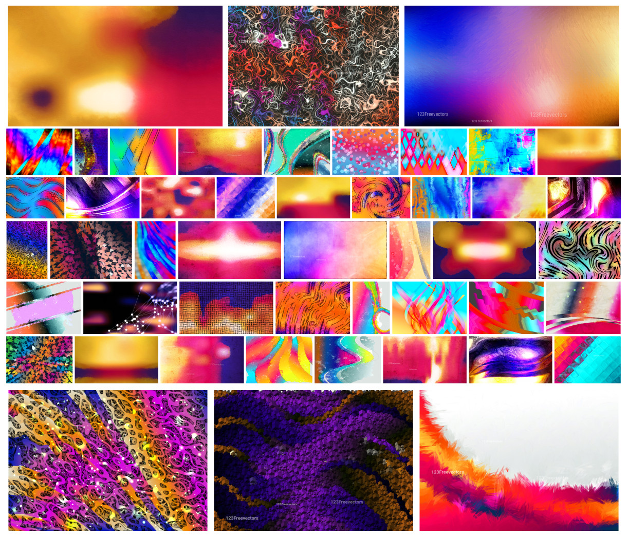 Vibrant Fusion: A Color Combo Collection of Pink Blue and Orange Designs