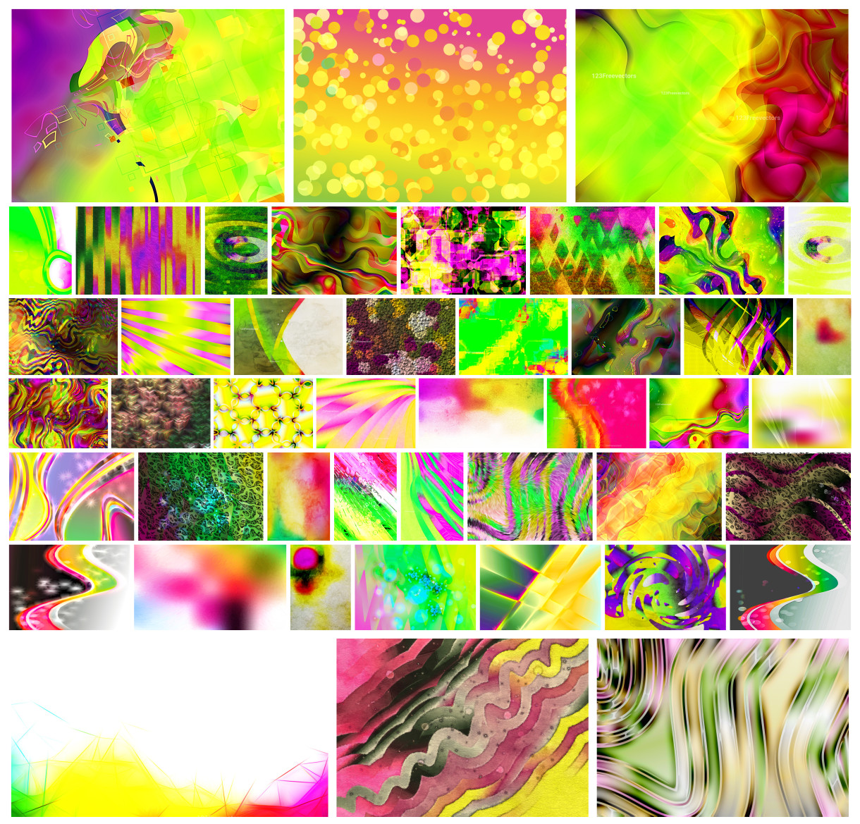Exploring the Vibrant Combination: Pink Green and Yellow Backgrounds