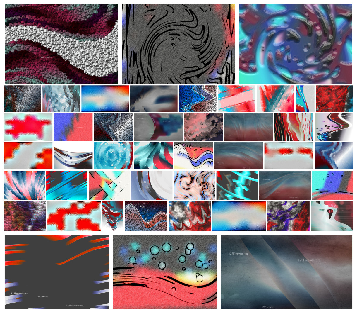 Vibrant Collection: Red, Blue, and Grey Color Combo Designs